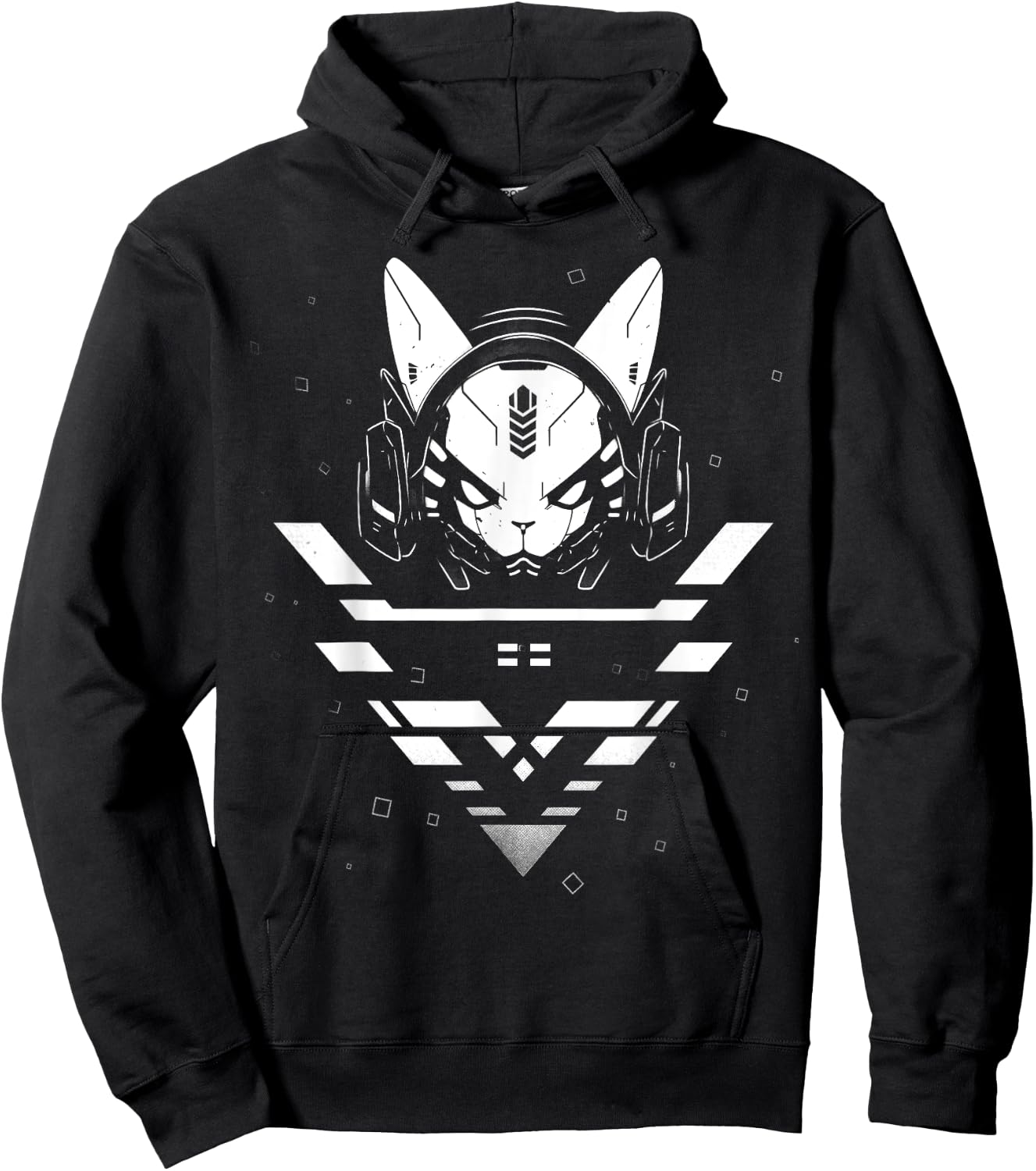 Cyberpunk Techwear Katze Techno Rave Harajuku Alt Aesthetic Hoodie - Hoodie | Black