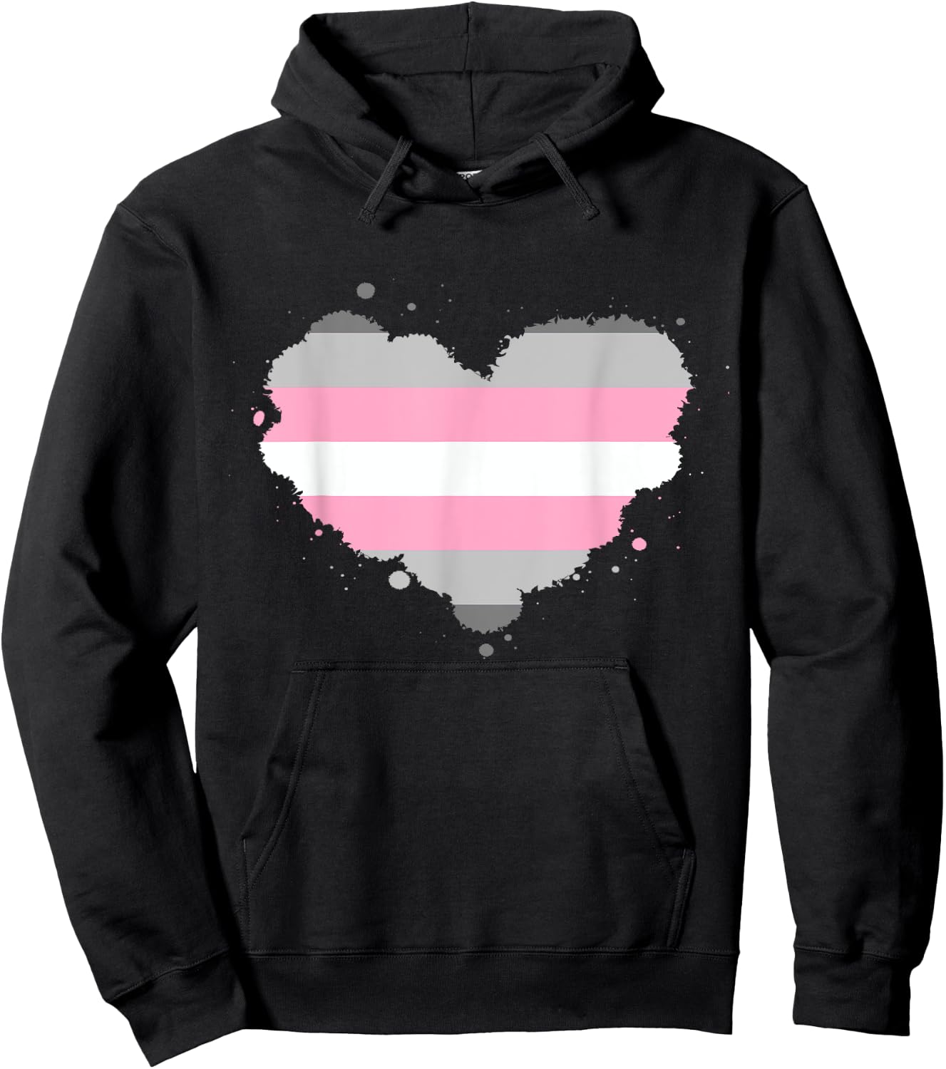 Demigirl Pride Flag Heart Demigirl Flag Hoodie - Hoodie | Black