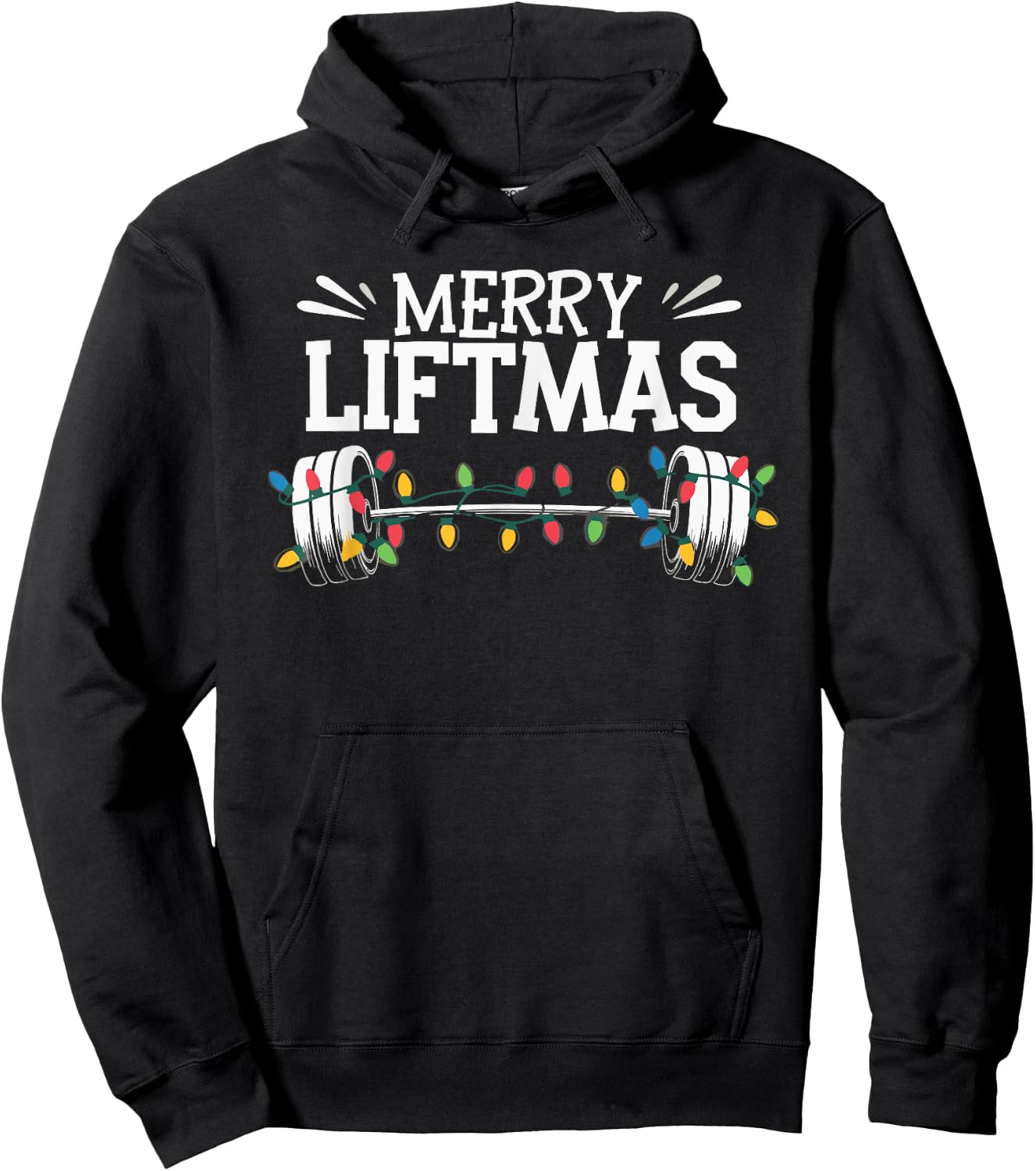Merry Liftmas Weightlifter Fitness Hoodie - Hoodie | Black