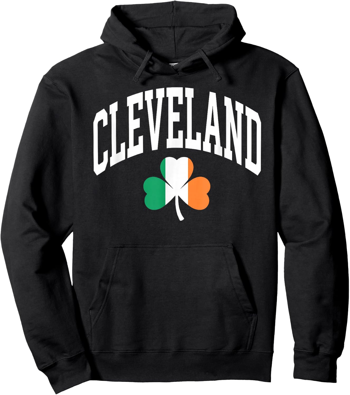 Cleveland St Patricks Day Irish Flag Shamrock Hoodie - Hoodie | Black