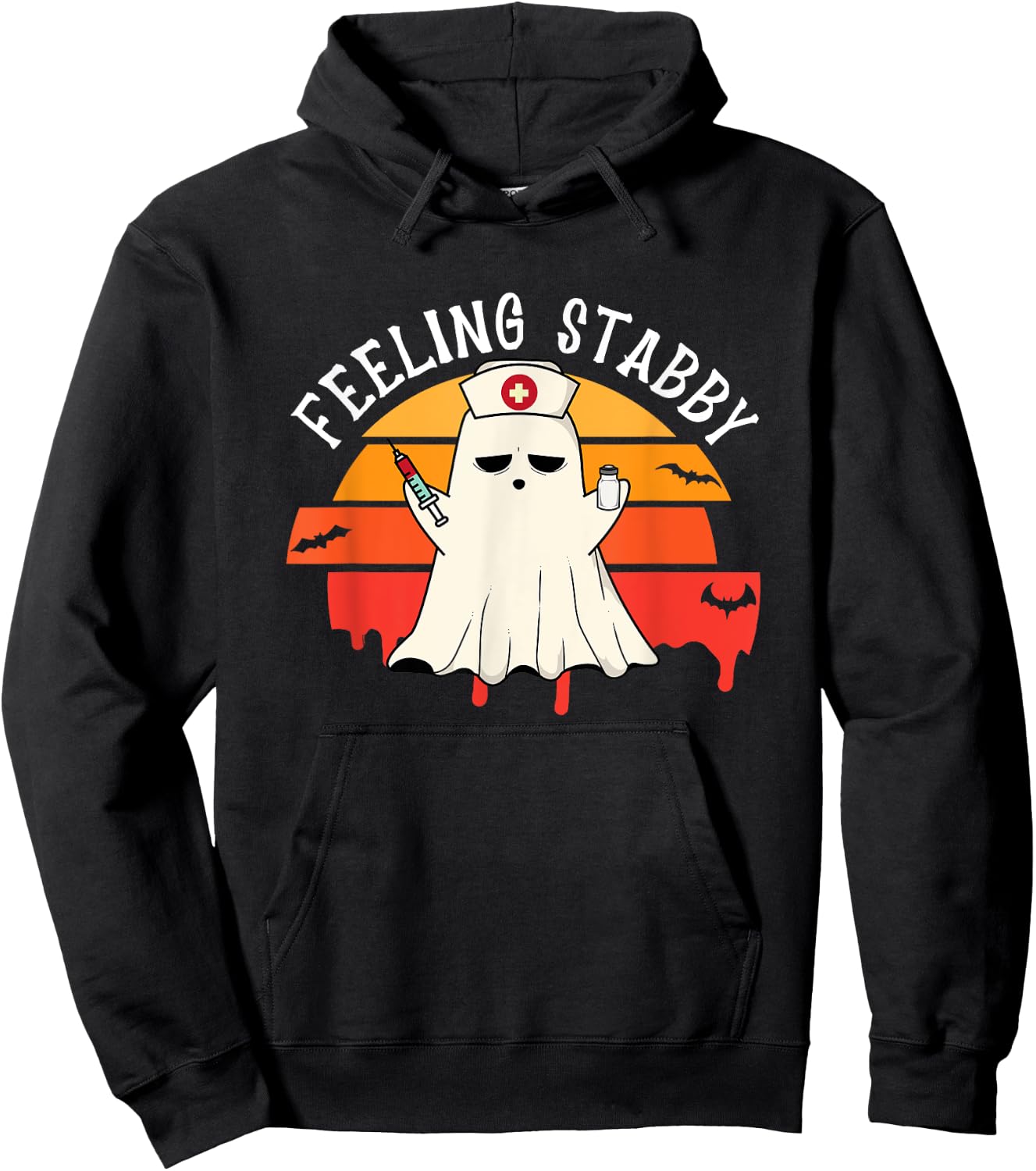 Feeling Stabby Phlebotomy Nurse Ghost Halloween Phlebotomist Hoodie - Hoodie | Black