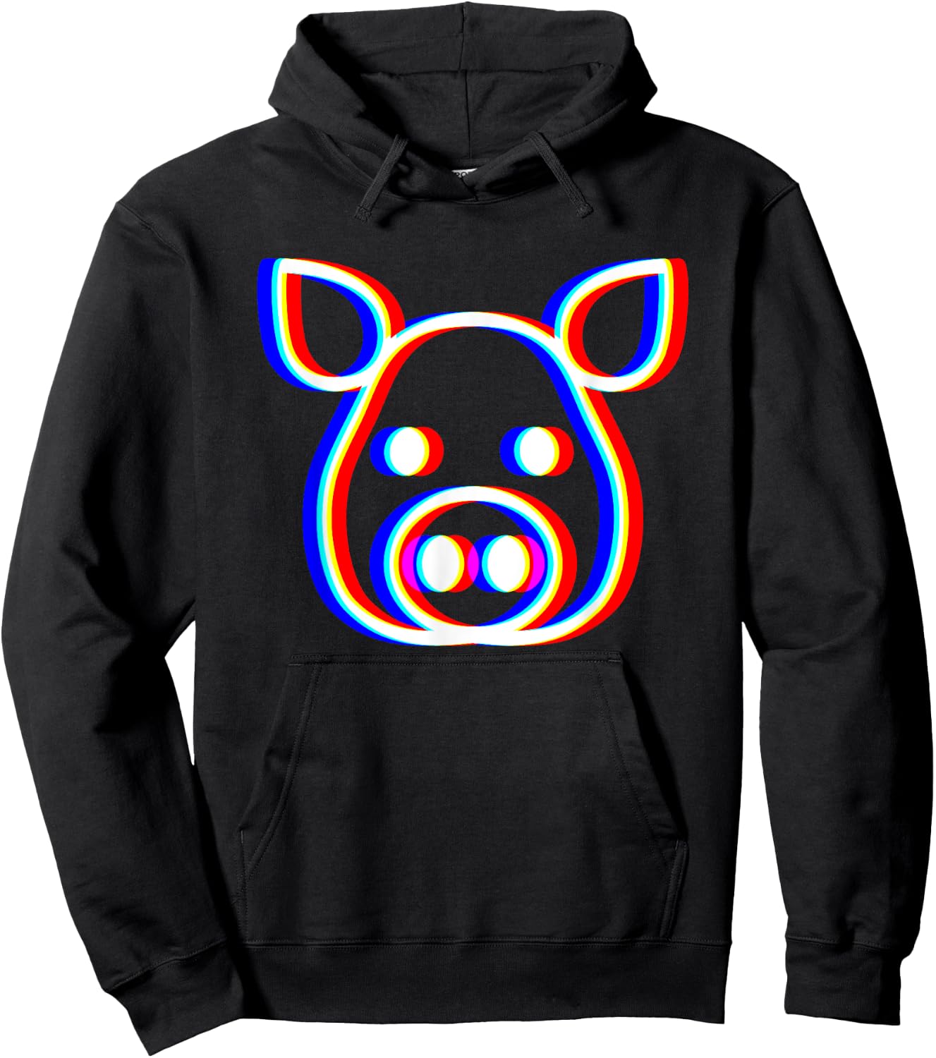 Pig Face Vaporwave Rave EDM Techno Music Fan Hoodie - Hoodie | Black