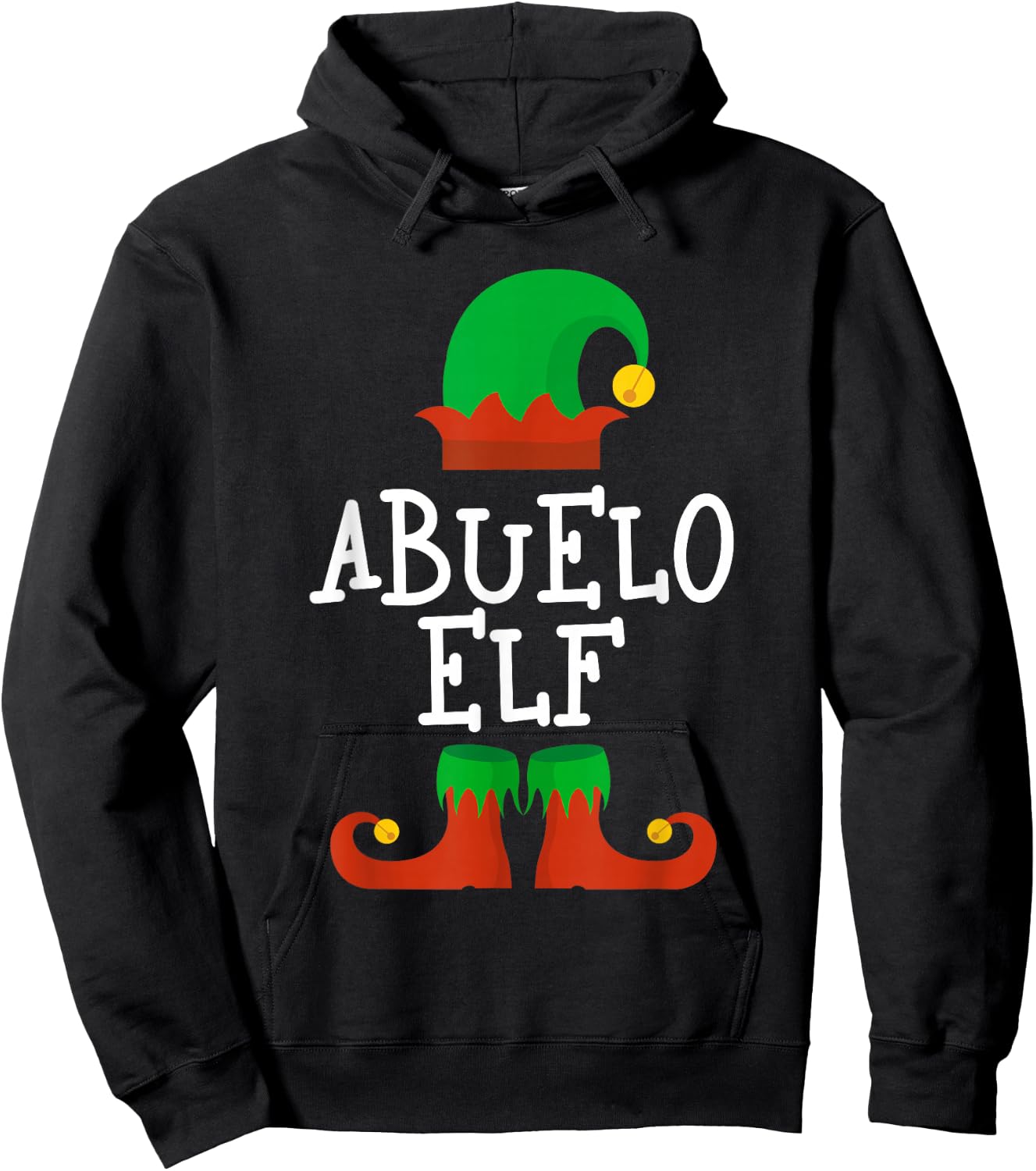 Family I'm The Abuelo Elf Christmas Pajama Matching Funny Hoodie - Hoodie | Black