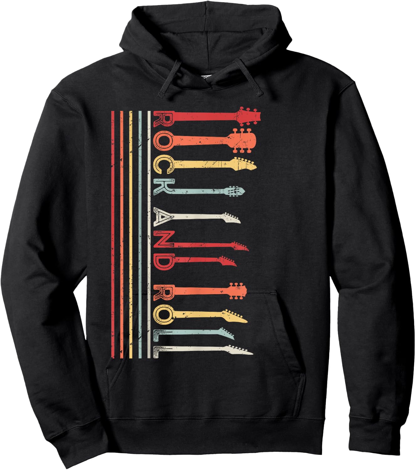 Rock And Roll Vintage For Concert Band, Rock Music Lover Hoodie - Hoodie | Black