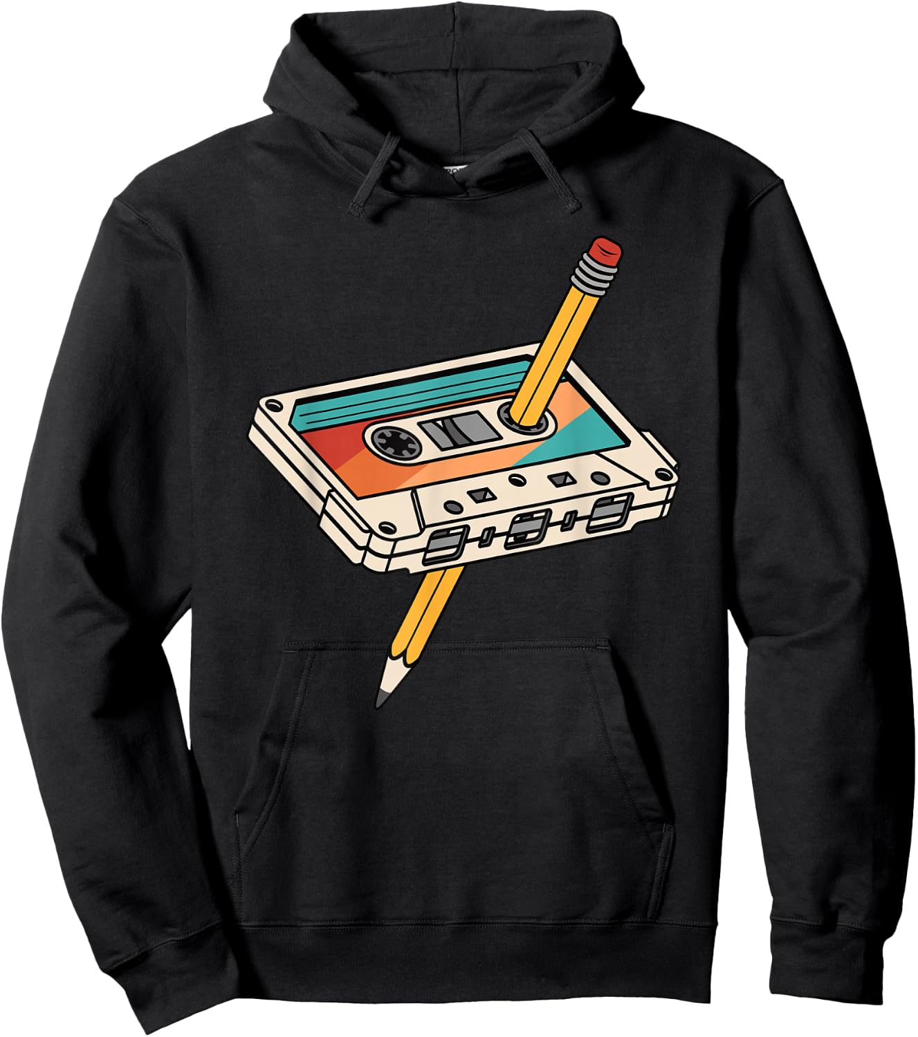 80s 90s Retro Party Outfit Cassette Vintage Women Men Hoodie - Hoodie | Black
