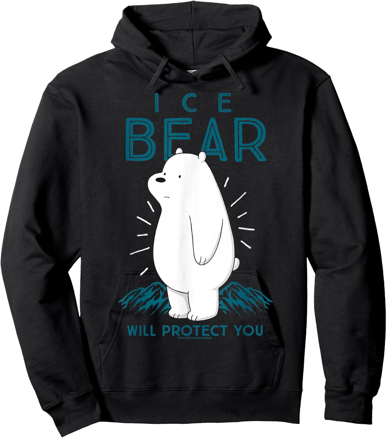 CN We Bare Bears Ice Bear Will Protect You Graphic Hoodie - Hoodie | Black