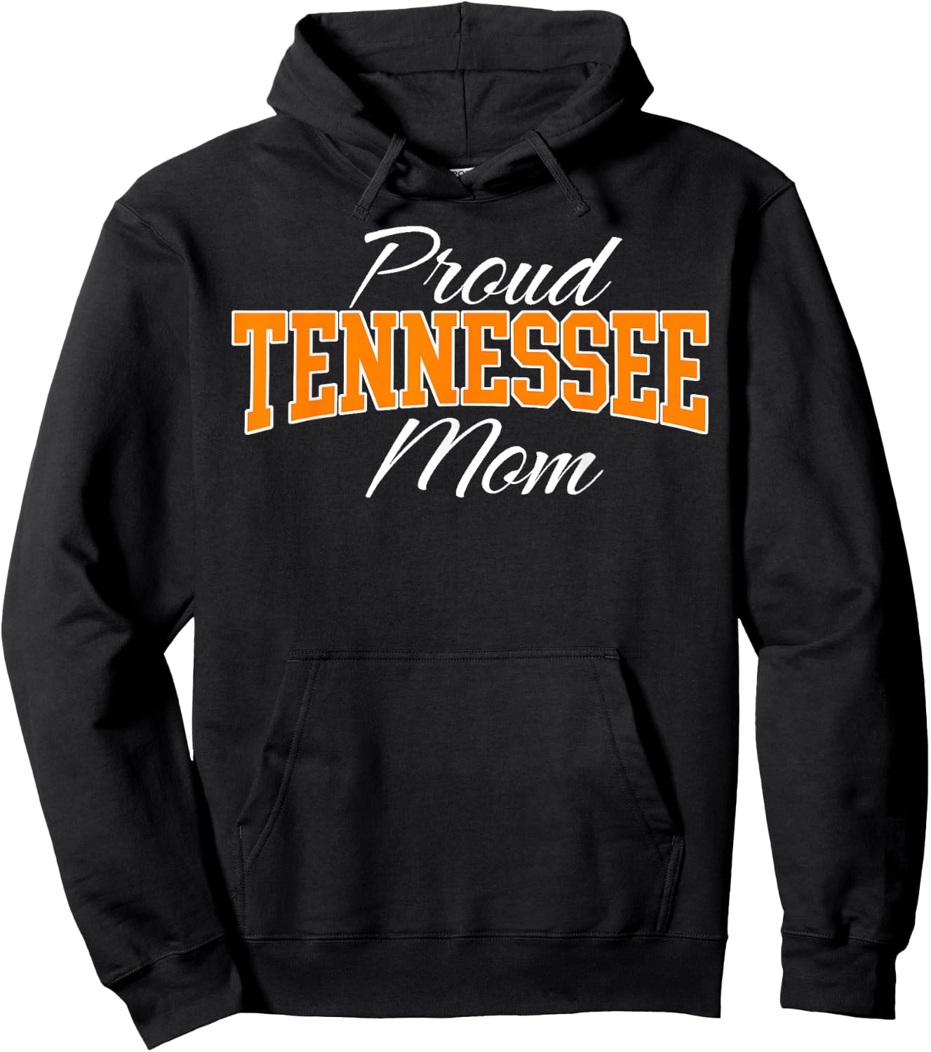 Tennessee Mom | Classic TN Orange Vintage Varsity Hoodie - Hoodie | Black