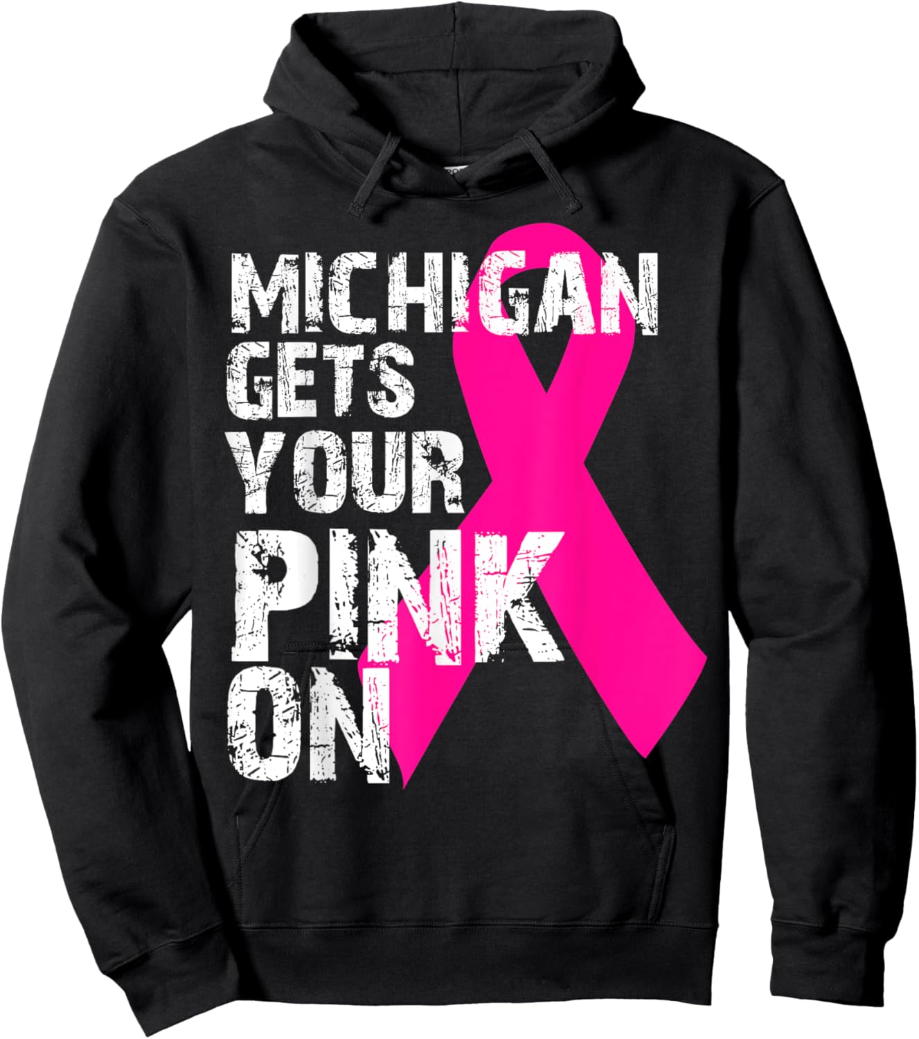 Breast Cancer Awareness Survivor Fight Like MICHIGAN Hoodie - Hoodie | Black