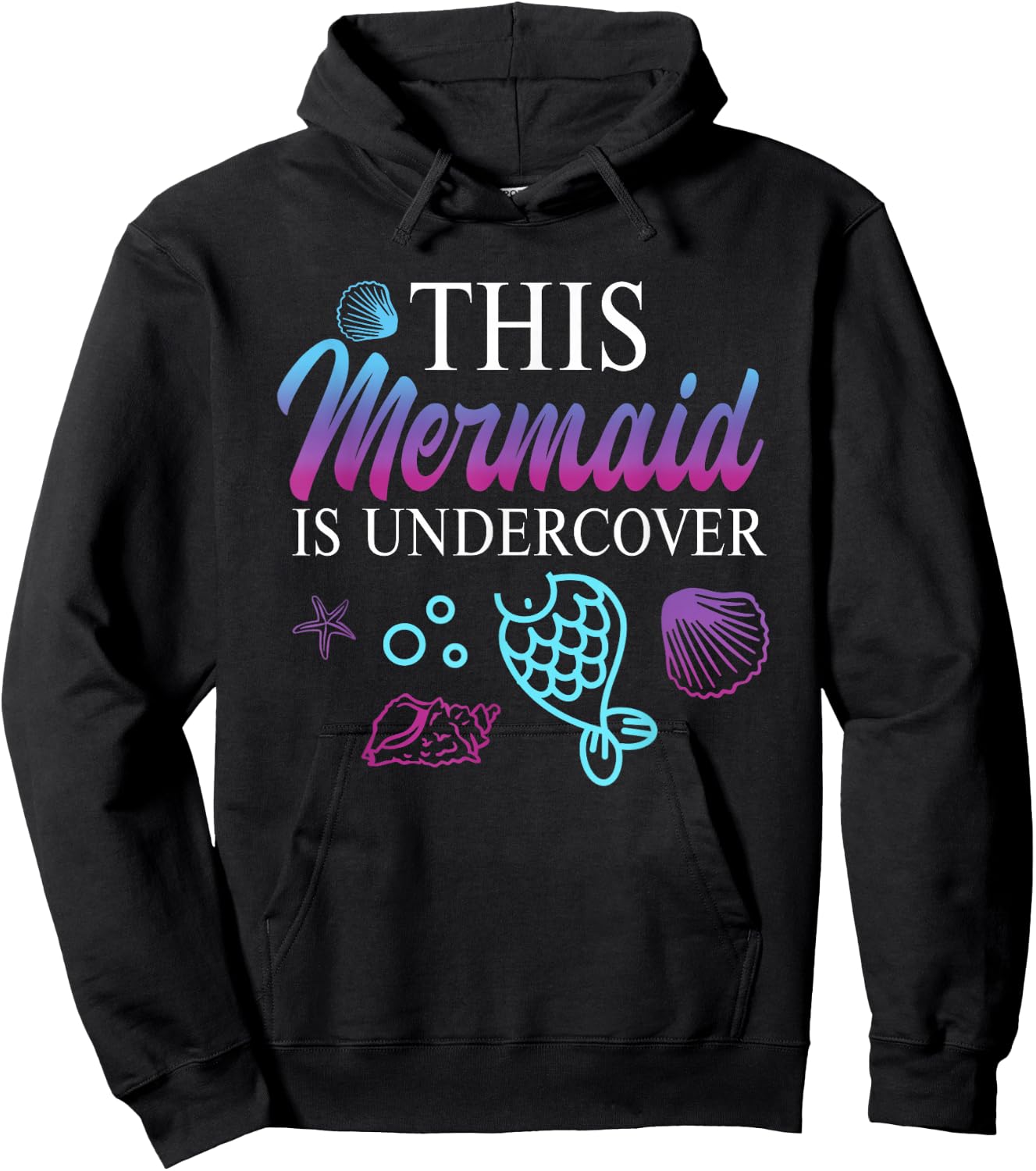 Funny Undercover Mermaid Hoodie - Hoodie | Black
