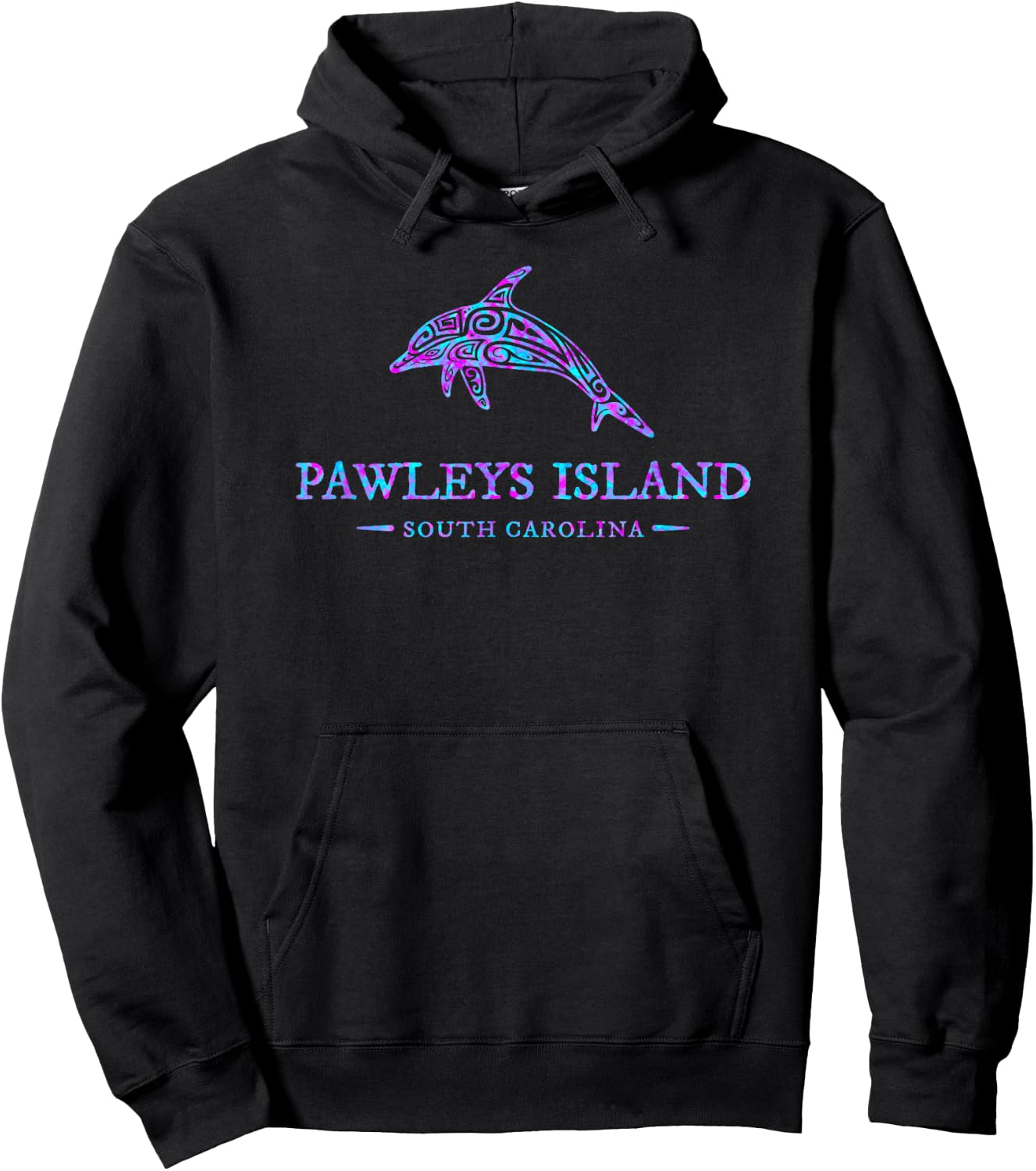 Pawleys Island South Carolina Colorful Dolphin Girls Boys Hoodie - Hoodie | Black