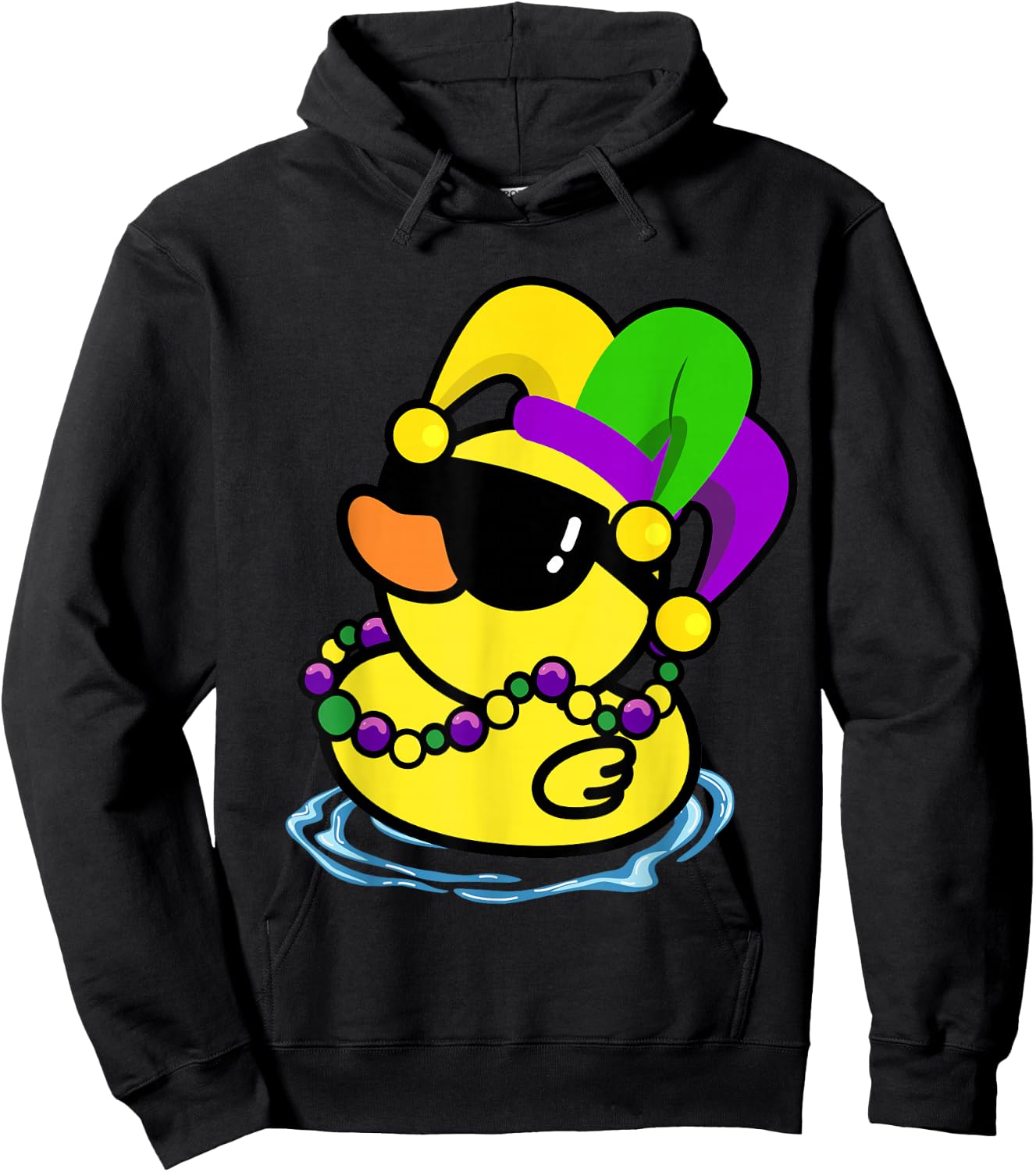 Cool Mardi Gras Duck New Orleans Carnival Party Women Men Hoodie - Hoodie | Black