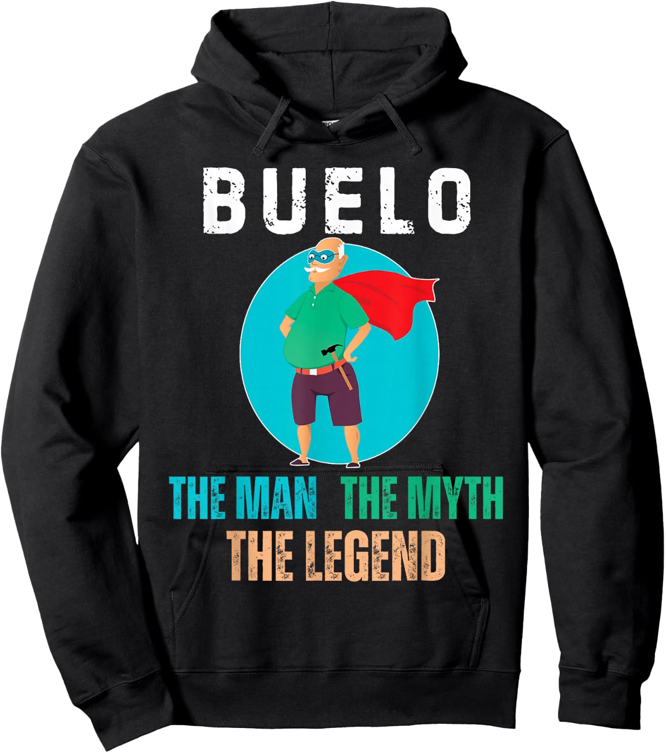 Buelo The Man The Myth The Legend - Hispanic Grandpa Hoodie - Hoodie | Black