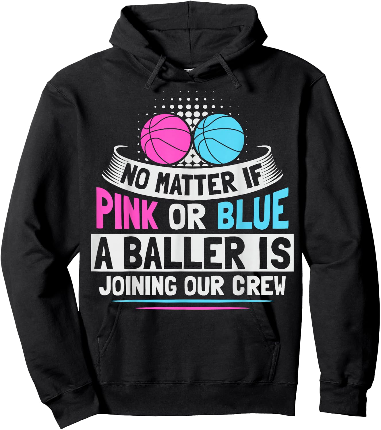 Gender Reveal Basketball Design for a Basketball Player Hoodie - Hoodie | Black