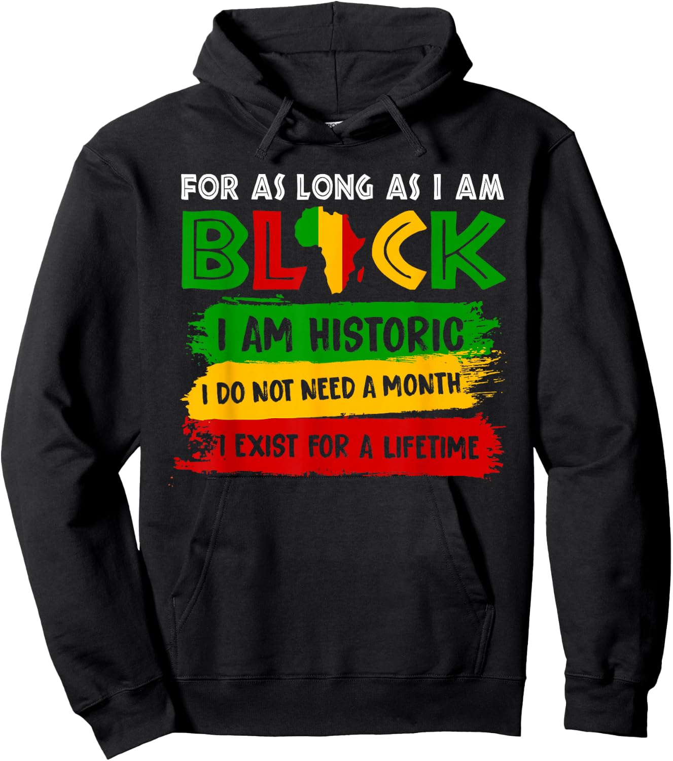 For As Long As I Am Black I'm Historic Black History African Hoodie - Hoodie | Black