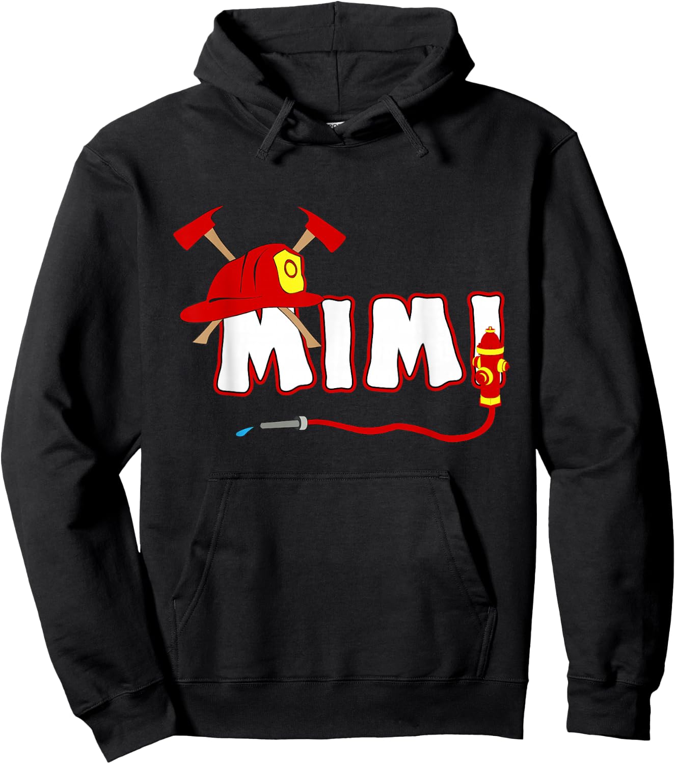 Firefighter grandma Shirt Fire Department Hydrant Mimi Gift Hoodie - Hoodie | Black