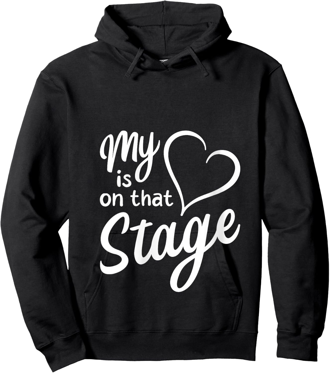 Women's My Heart Is On That Stage | Dance Mom Music Dad School Play V-Neck Hoodie - Hoodie | Black