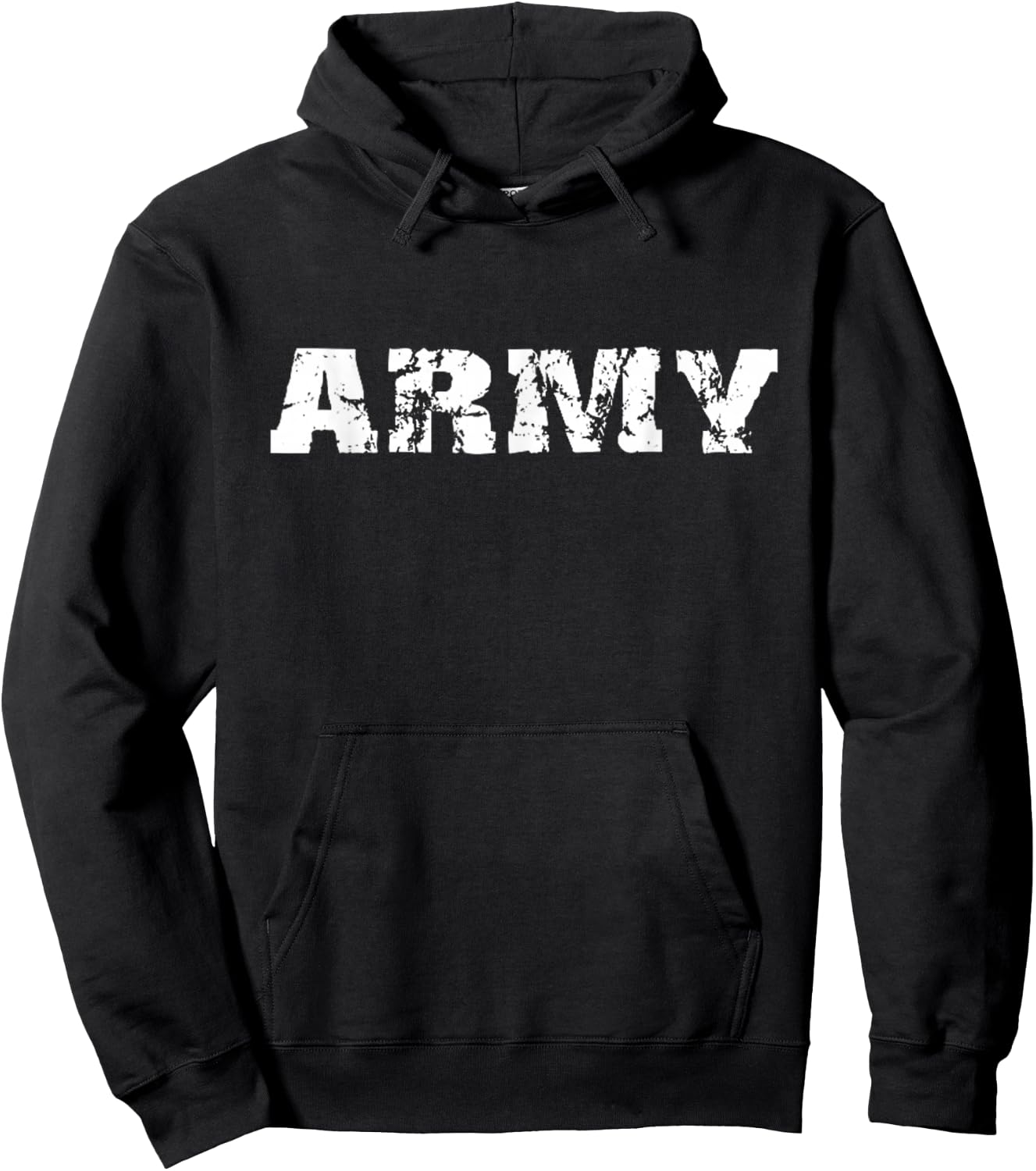 US Army, Army Veteran, Distressed Font Hoodie - Hoodie | Black