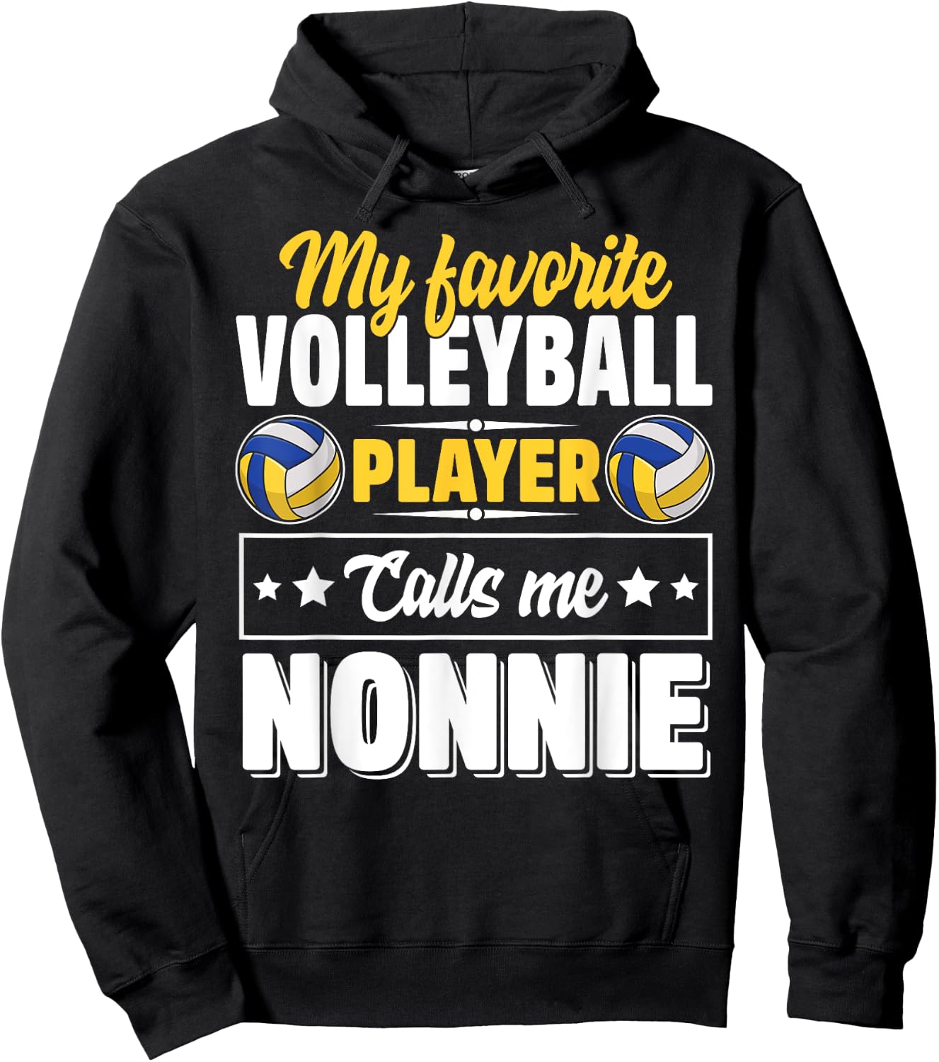 My Favorite Volleyball Player Calls Me Nonnie Mother's Day Hoodie - Hoodie | Black