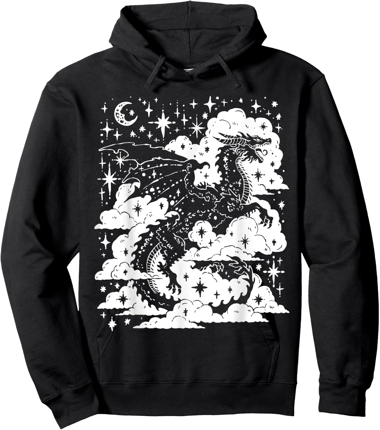 Dark Academia Fantasy Dragon | Book Lover Bookish Goblincore Hoodie - Hoodie | Black