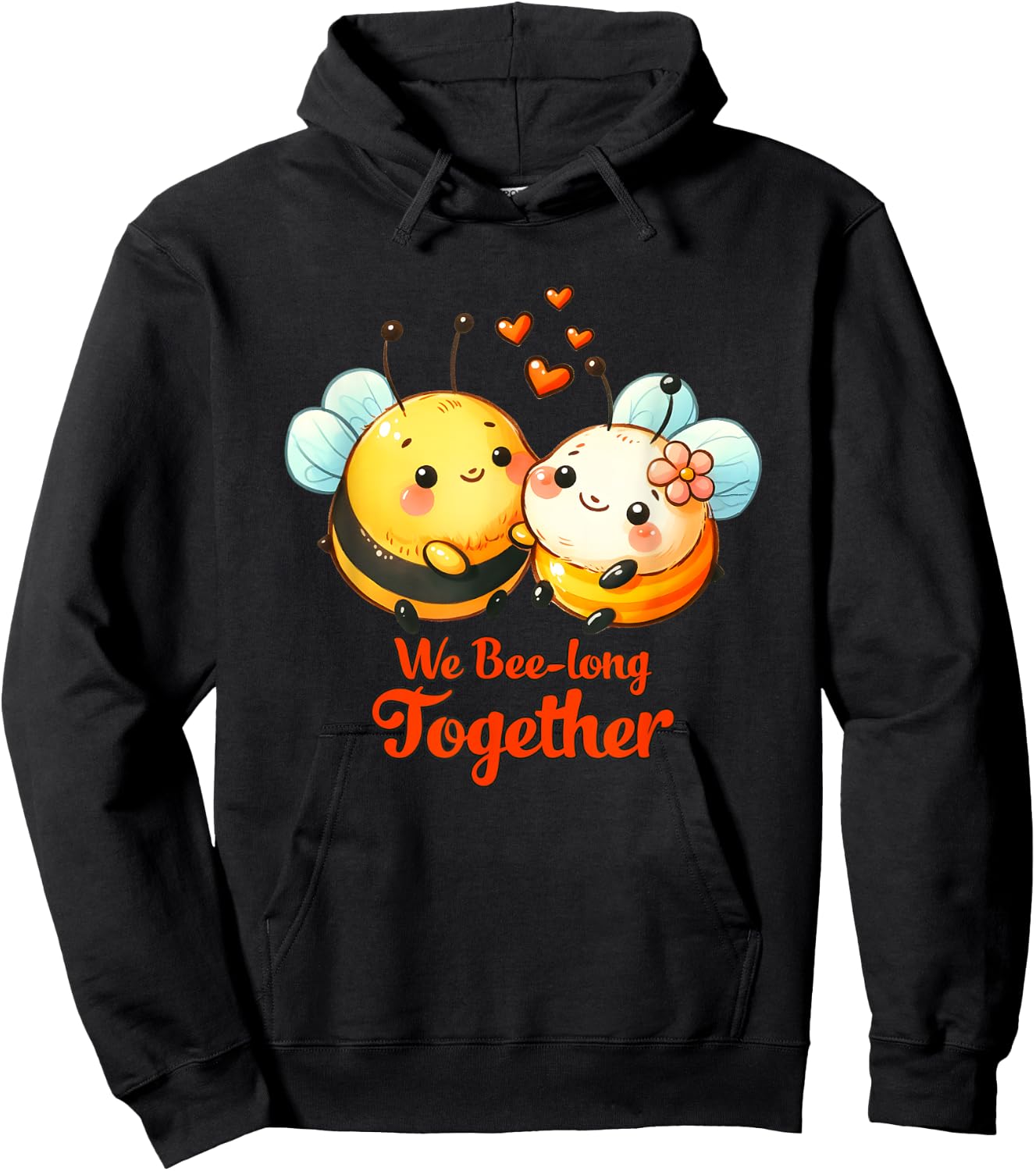 We Bee-Long Together Funny Dad Joke Design Hoodie - Hoodie | Black