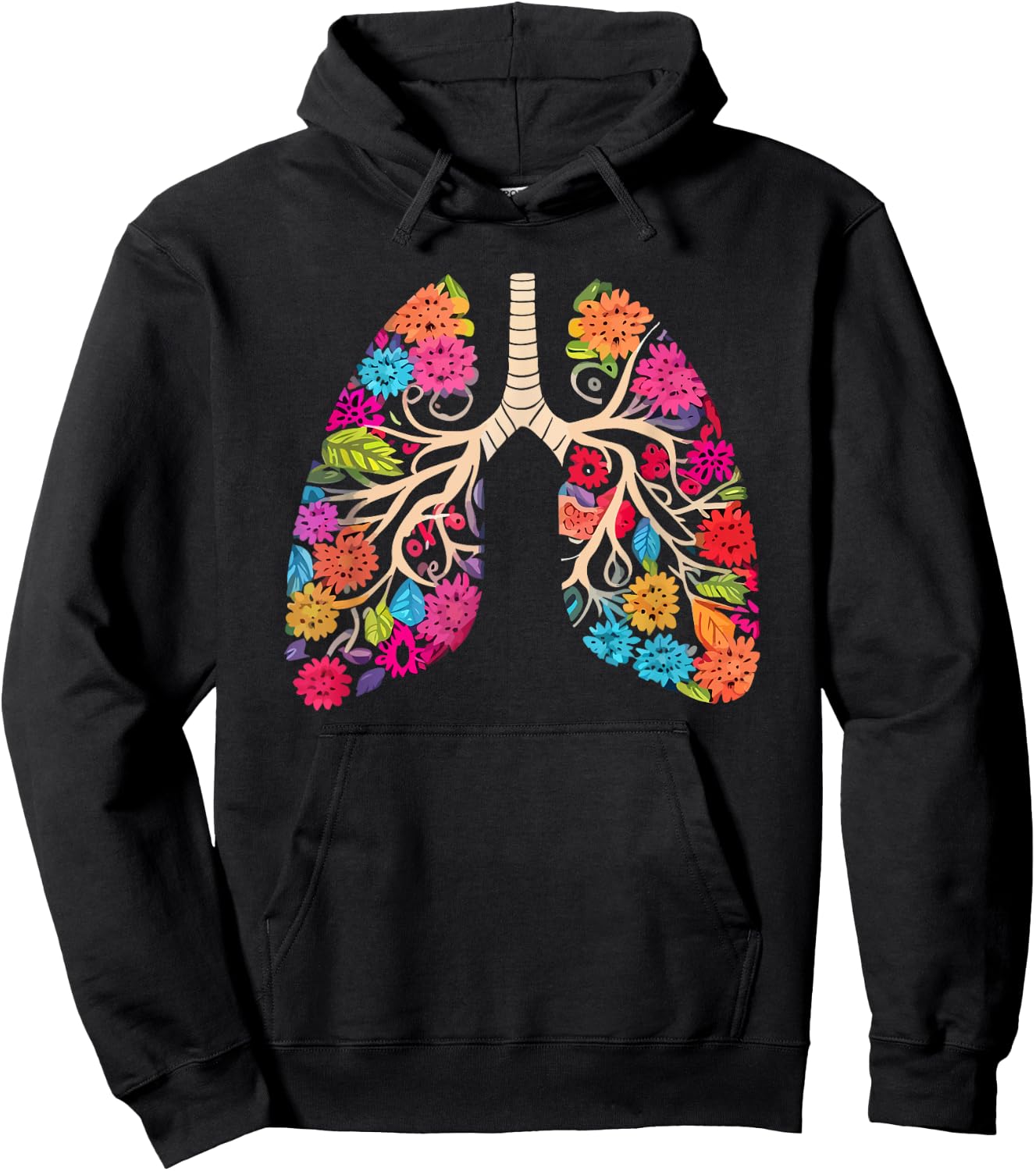 Pulmonologist Floral Lung Anatomy Respiratory Life Hoodie - Hoodie | Black
