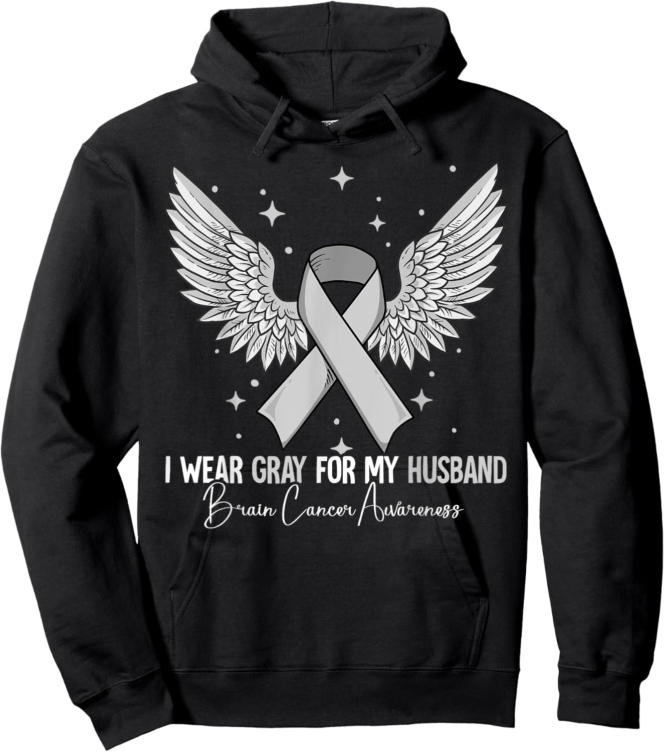 Husband Brain Cancer Awareness Hoodie - Hoodie | Black