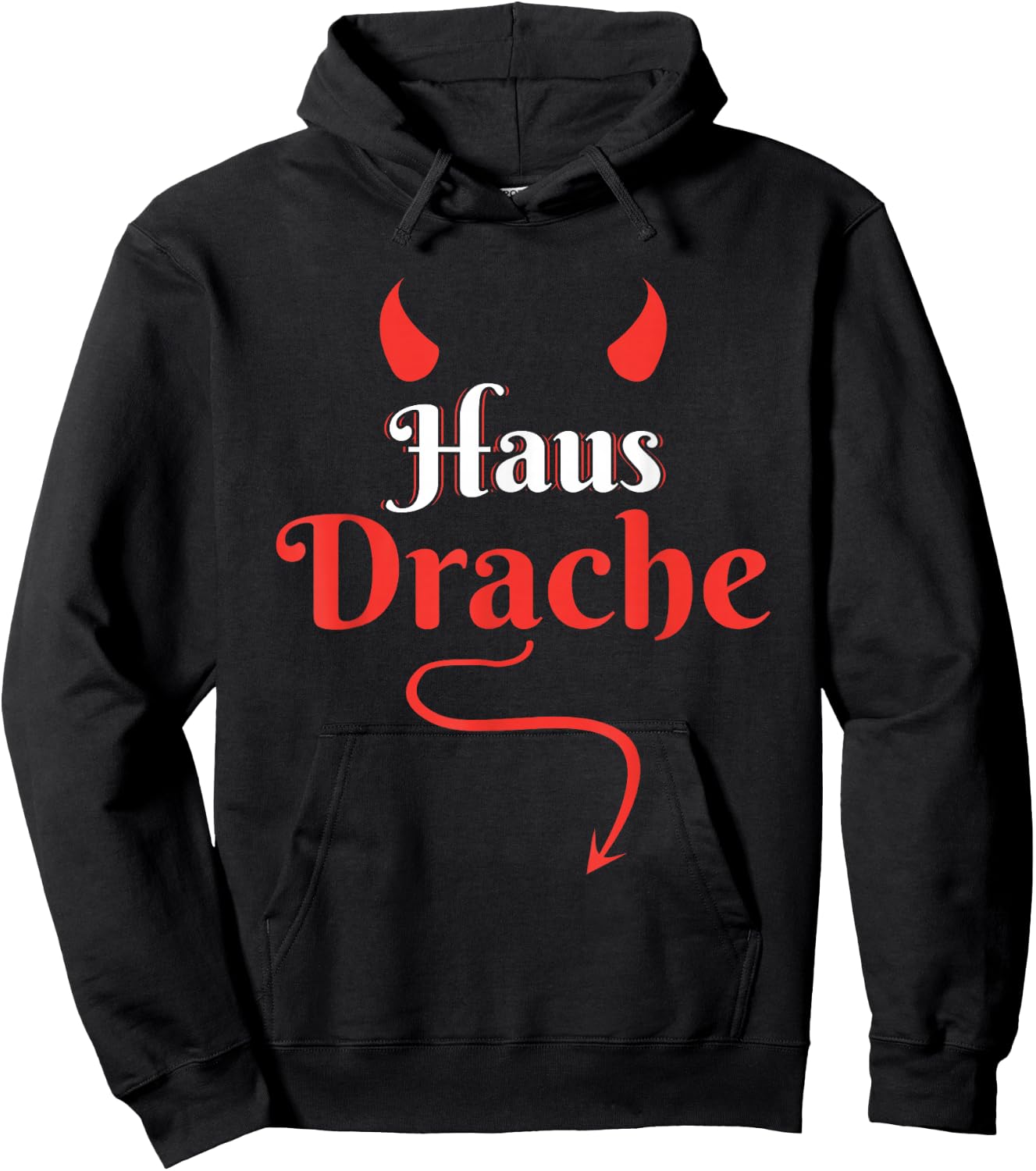 Gothic Hausfrau Hausmann Sarkasmus Spruch Hausdrache Hoodie - Hoodie | Black
