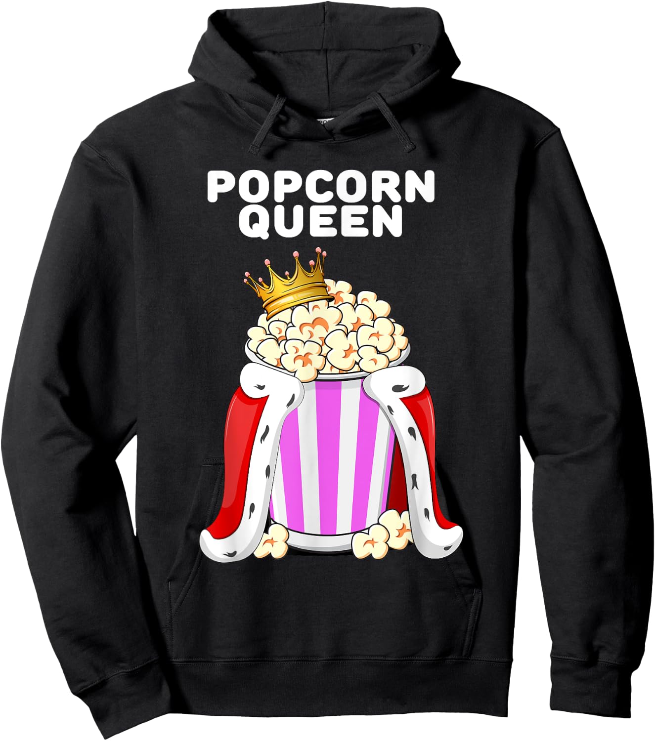 Popcorn Queen | Popcorn Lover Shirt | Cute Popcorn Hoodie - Hoodie | Black