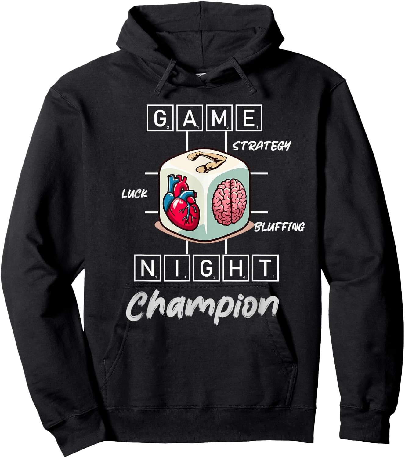 Game Night Champion Dice Design | Board Game Enthusiast. Hoodie - Hoodie | Black