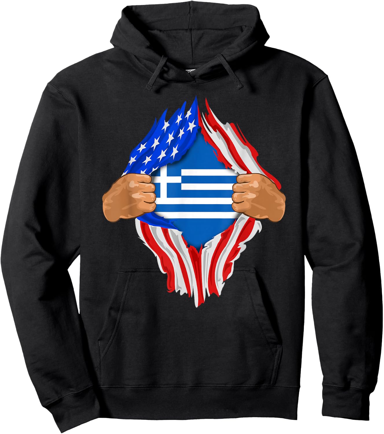 Greek Blood Inside Me | Greece Flag Gift Hoodie - Hoodie | Black