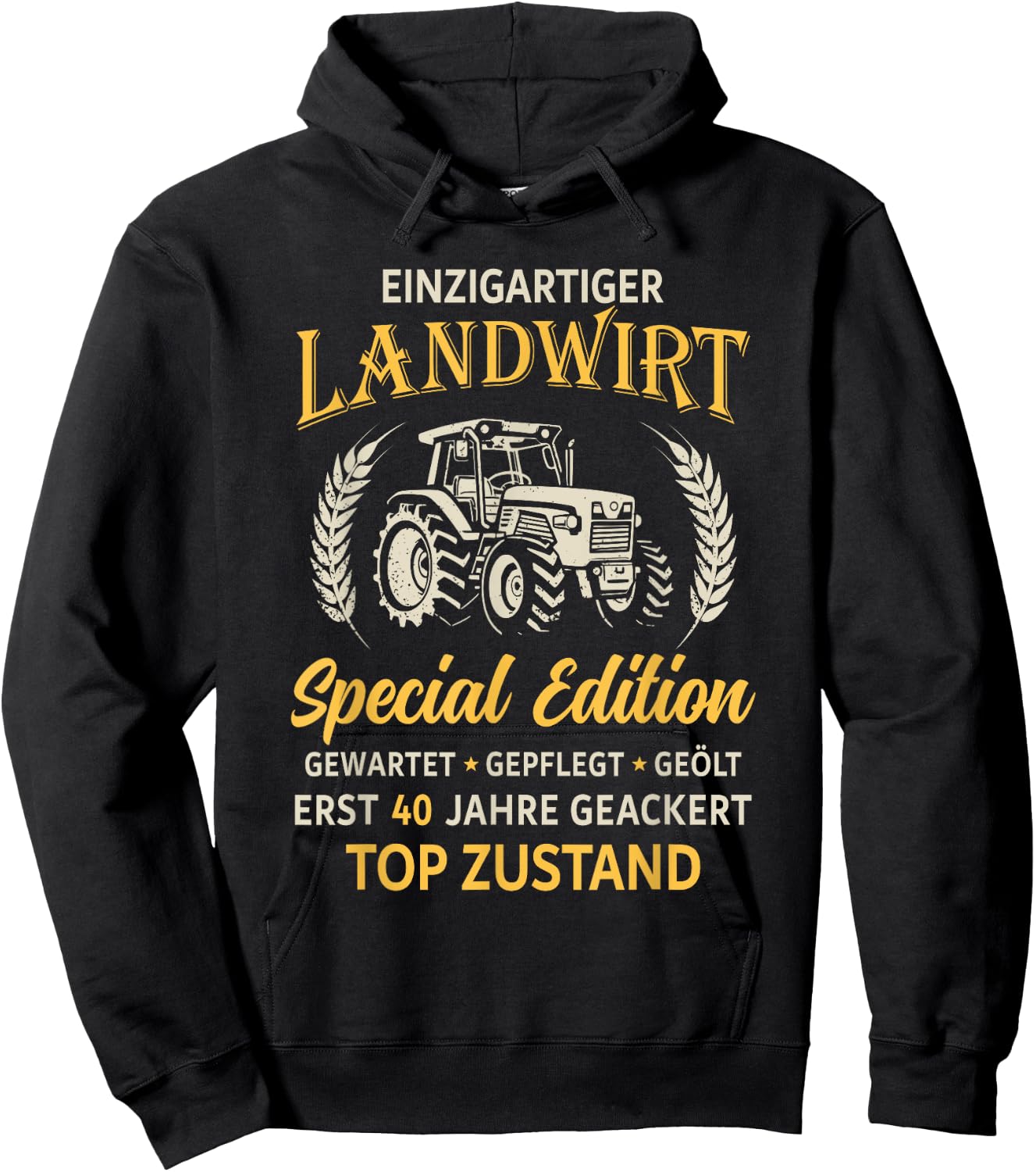 40. Geburtstag Landwirt Traktor Bauer Hoodie - Hoodie | Black