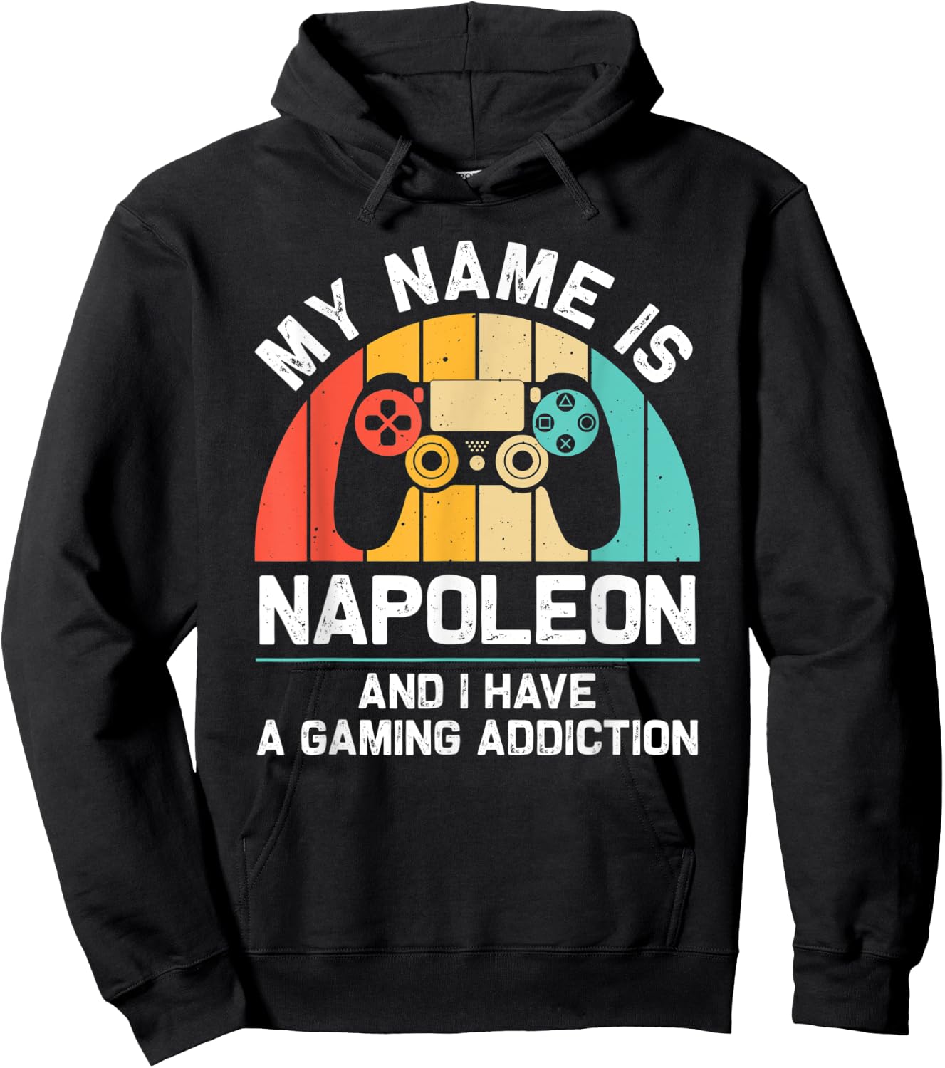 NAPOLEON Gift Name Personalized Funny Gaming Geek Birthday Hoodie - Hoodie | Black