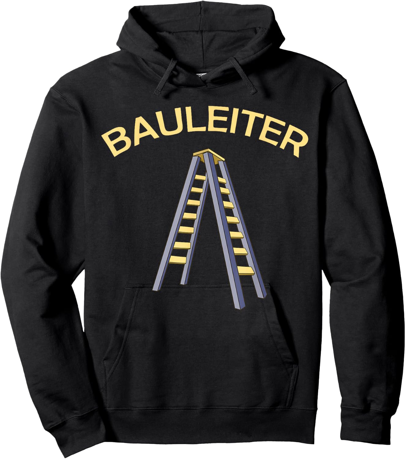 Eine Leiter mit Bauleiter lustige Baustelle Sprüche Hoodie - Hoodie | Black