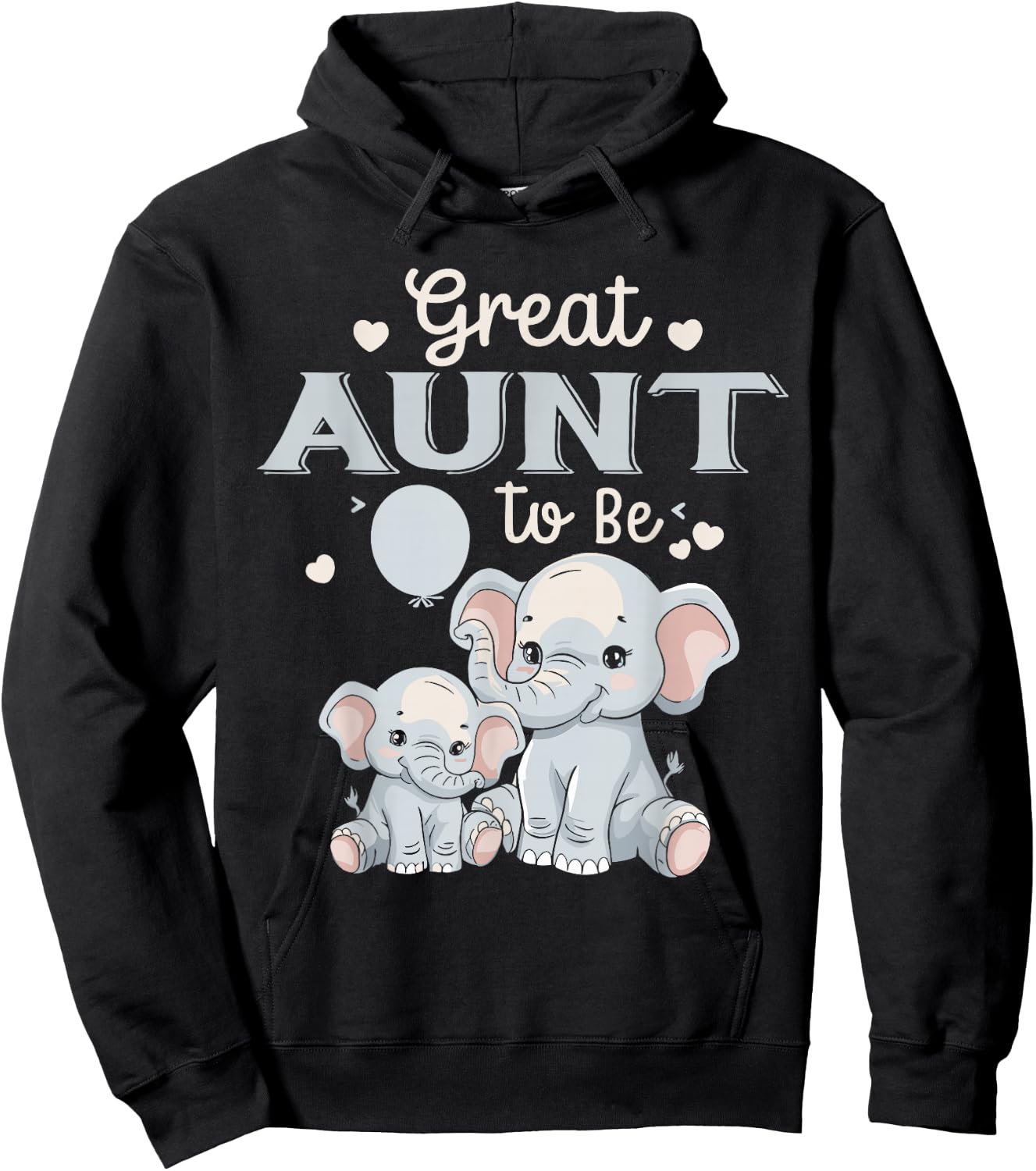 Great AUNT To Be Elephant Great AUNT Hoodie - Hoodie | Black