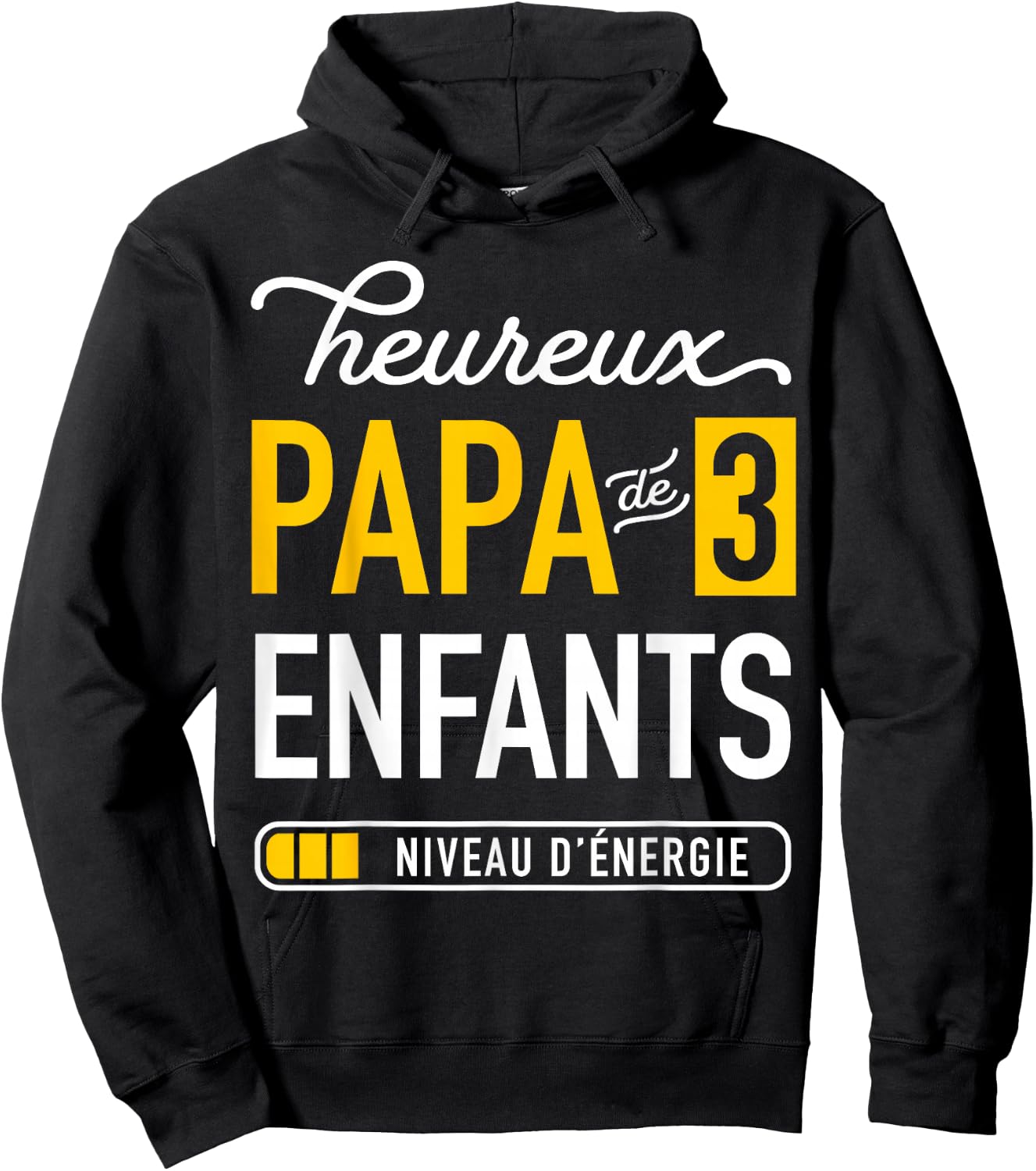 Funny Happy Dad Of 3 Kids For Tired Dad Hoodie - Hoodie | Black