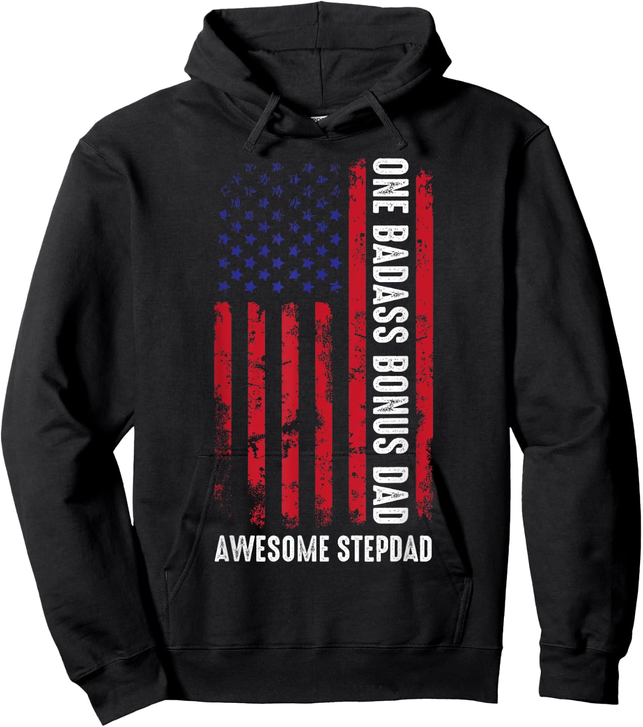 One Badass Bonus Dad Father Day Gifts Daughter Son Stepdad Hoodie - Hoodie | Black