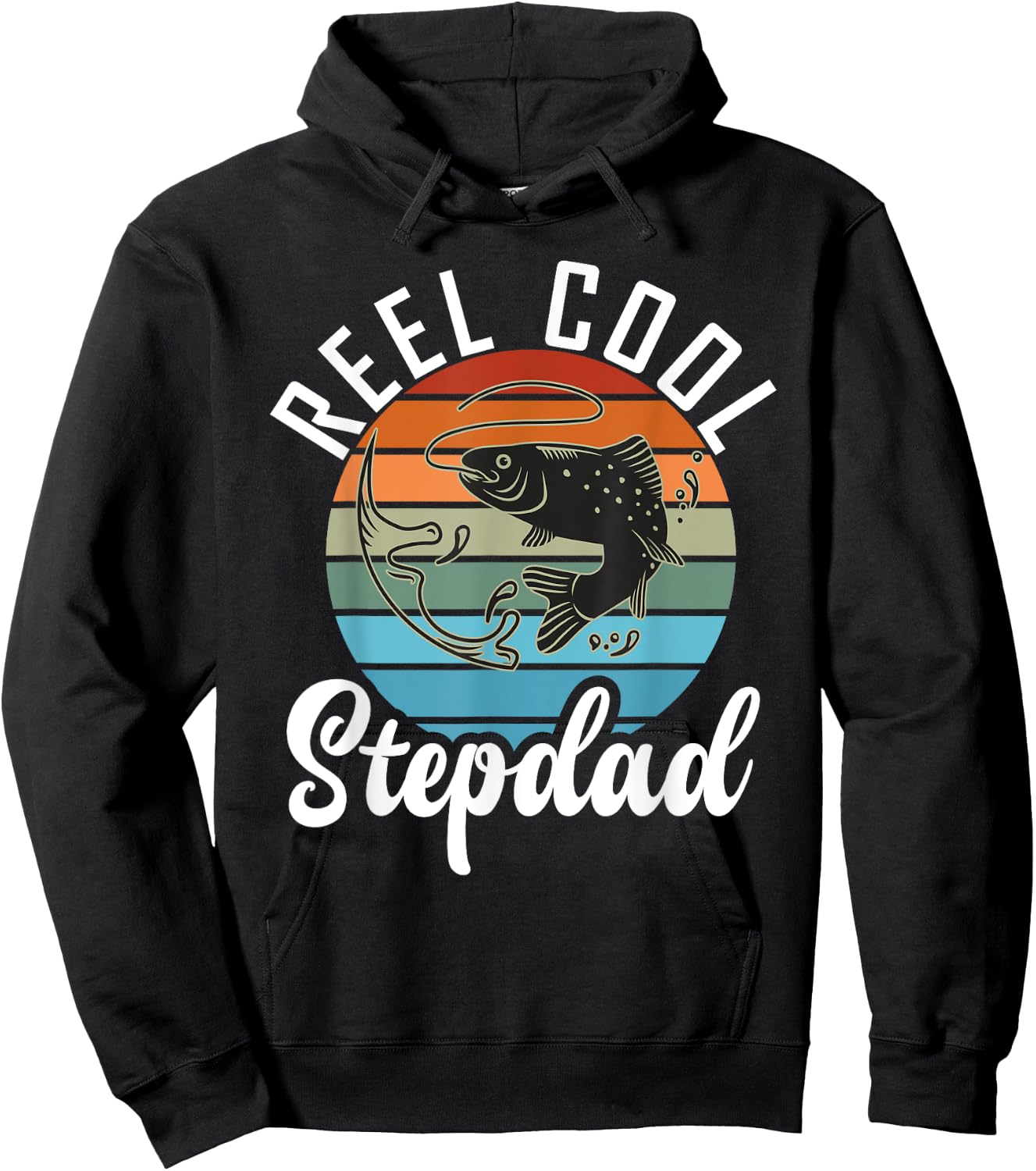 Reel cool Stepdad Fishing Stepfather Hoodie - Hoodie | Black