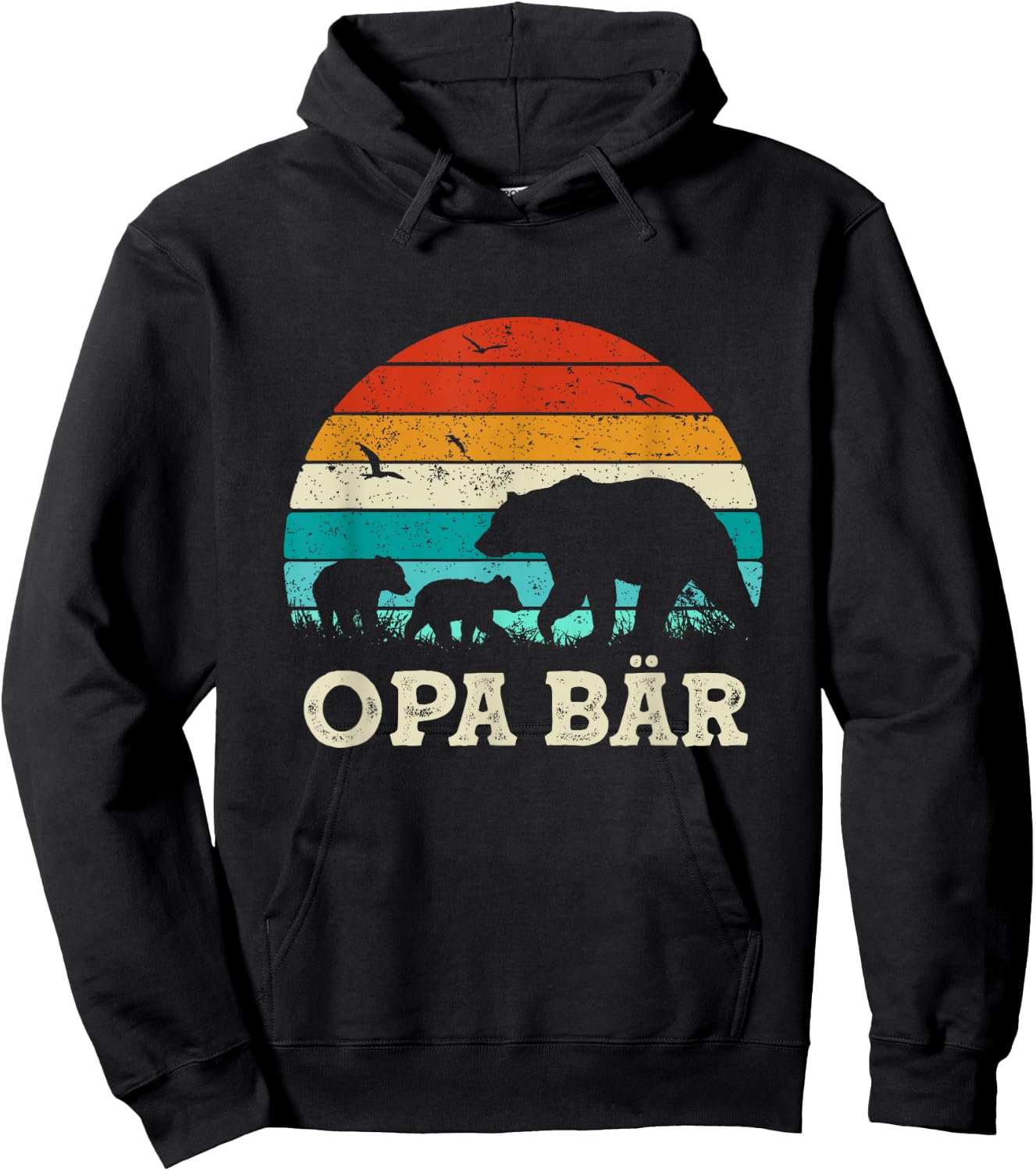 Retro Bester Opa Bär Enkel Enkelkinder Vatertag Opa Hoodie - Hoodie | Black