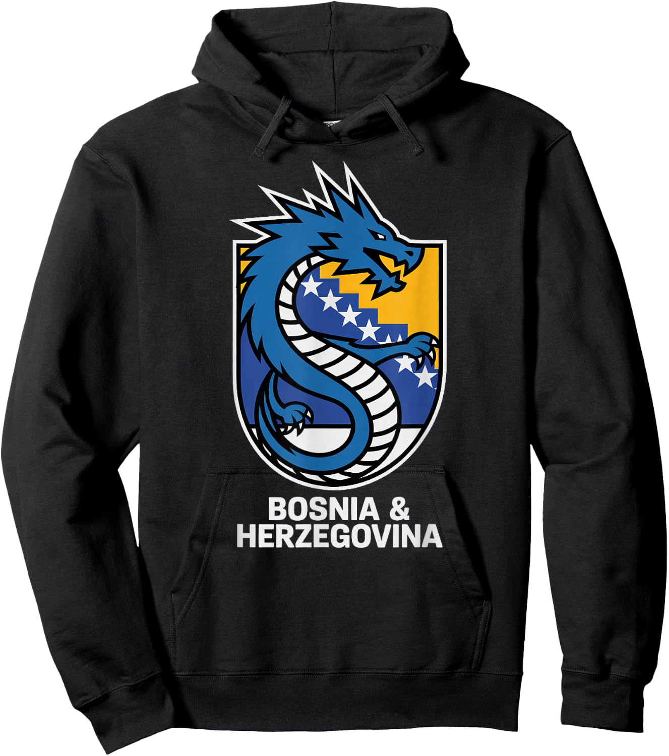 Proud Dragon Bosnia Herzegovina Country Favorite Cheer Flag Hoodie - Hoodie | Black