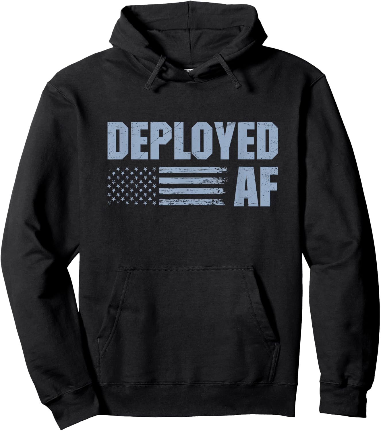 Deployed AF Funny Deployment Gift Military Husband Wife Hoodie - Hoodie | Black