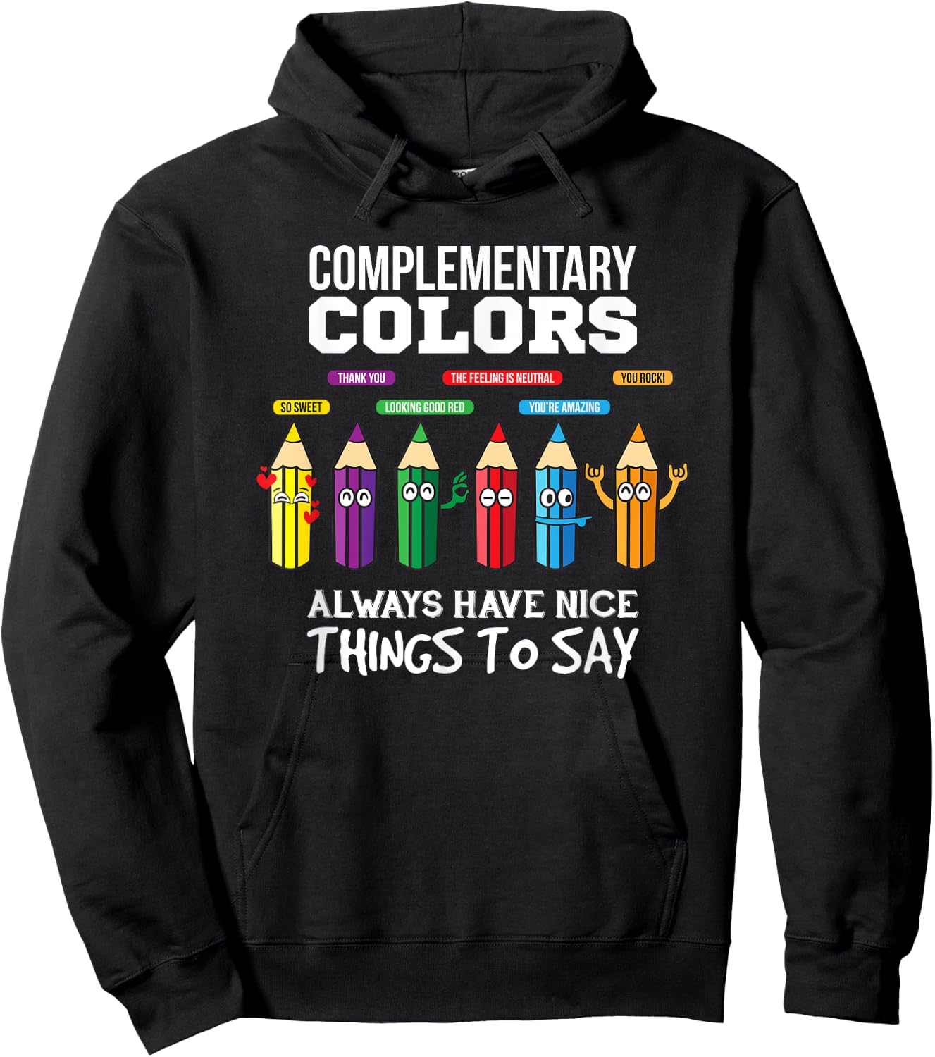 Complementary Colors Pun Artist Art Teacher Hoodie - Hoodie | Black