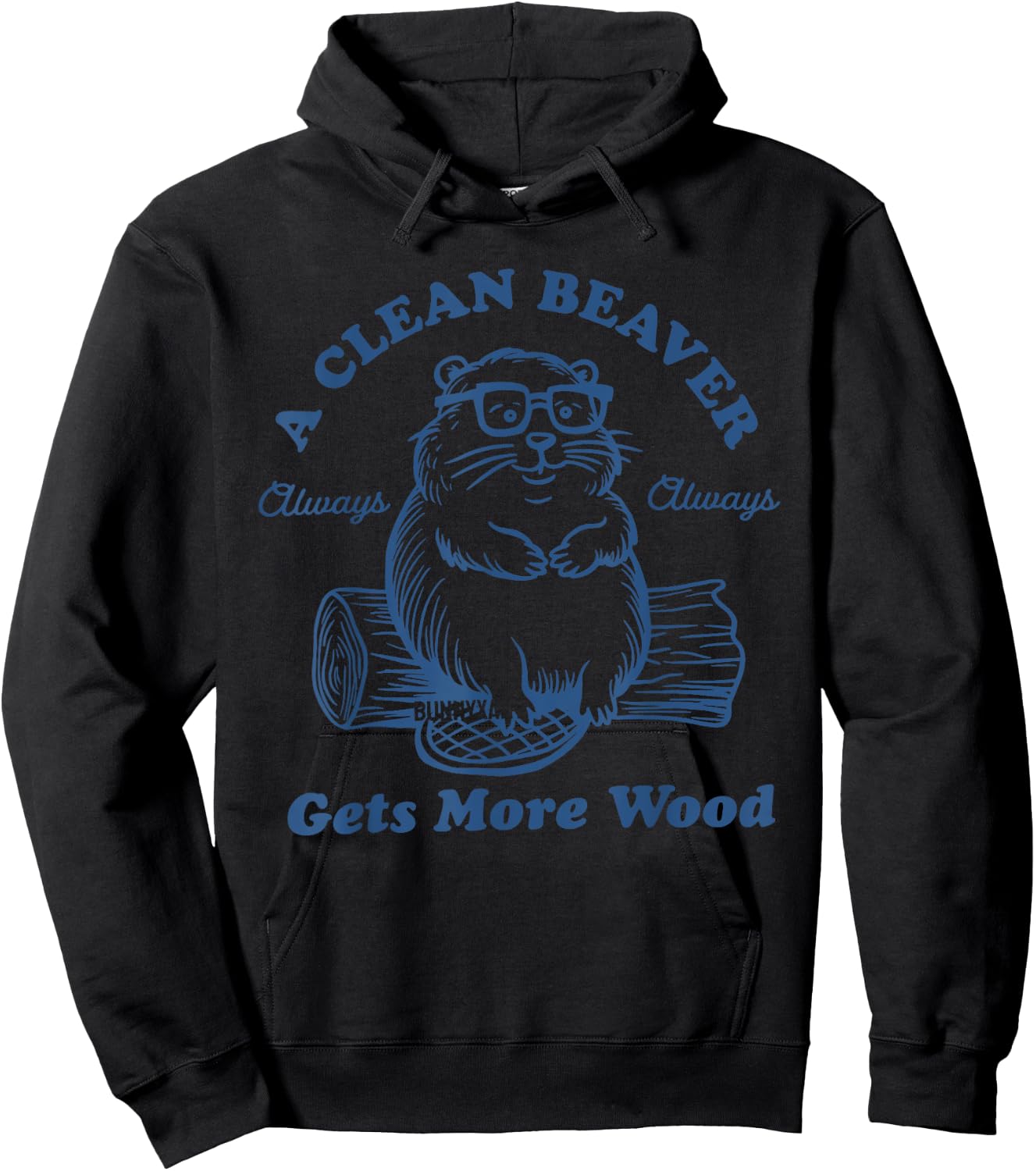 A Clean Beaver Always Gets More Wood Funny Retro Hoodie - Hoodie | Black