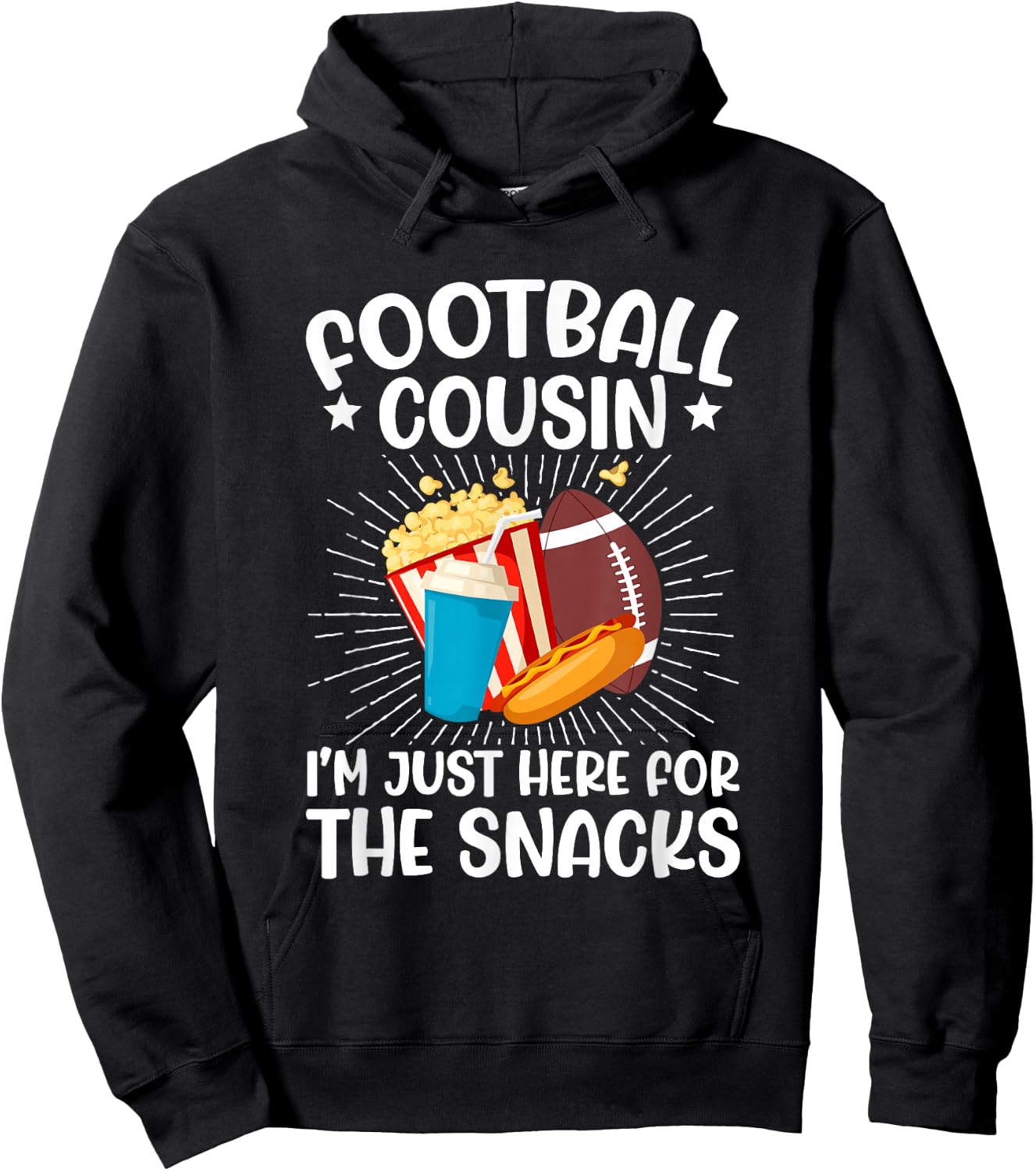 Football Cousin Funny Cousin Of A Football Player Cousin Hoodie - Hoodie | Black