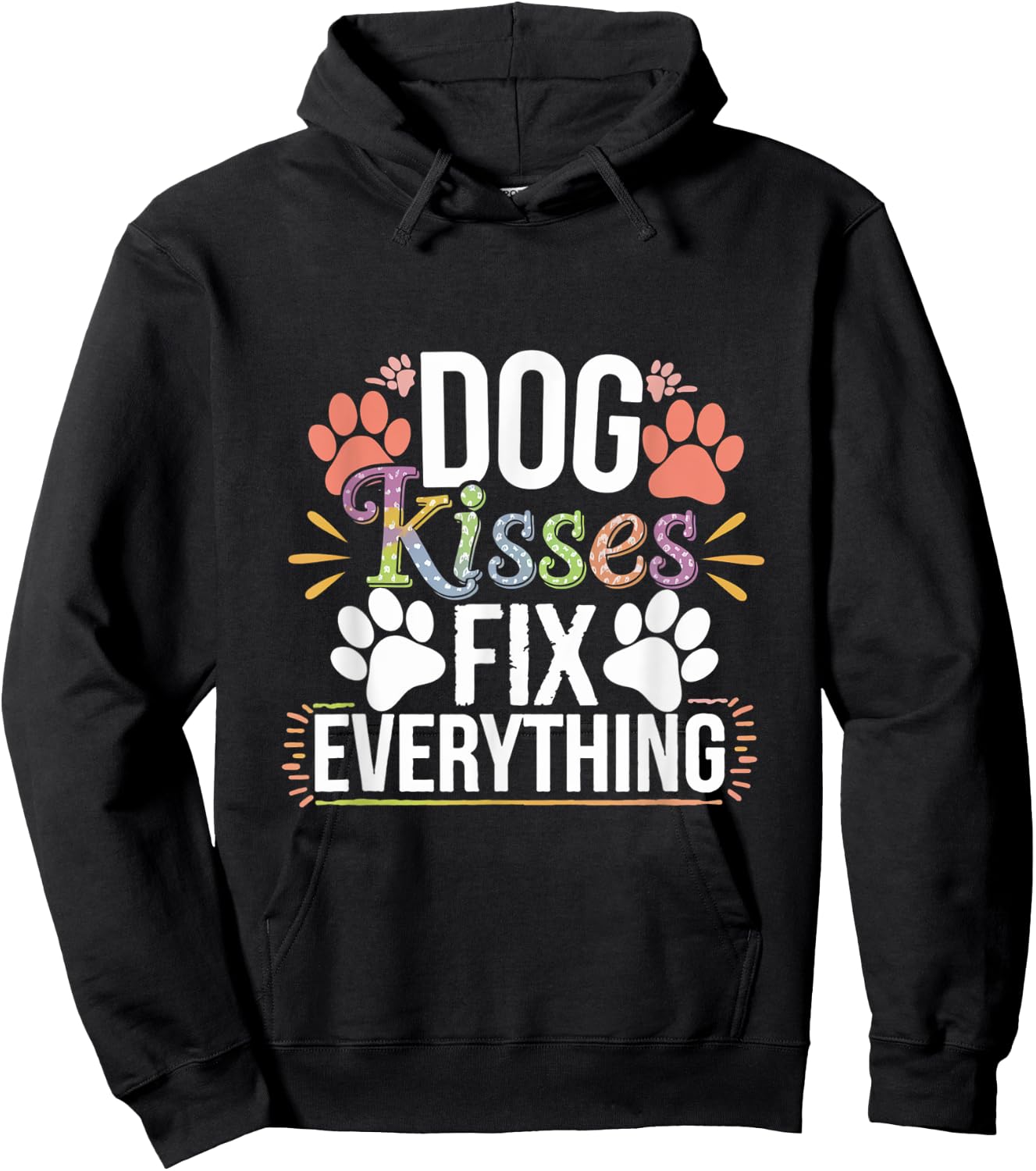 Dog Kisses Fix Everything Dog Lover Hoodie - Hoodie | Black