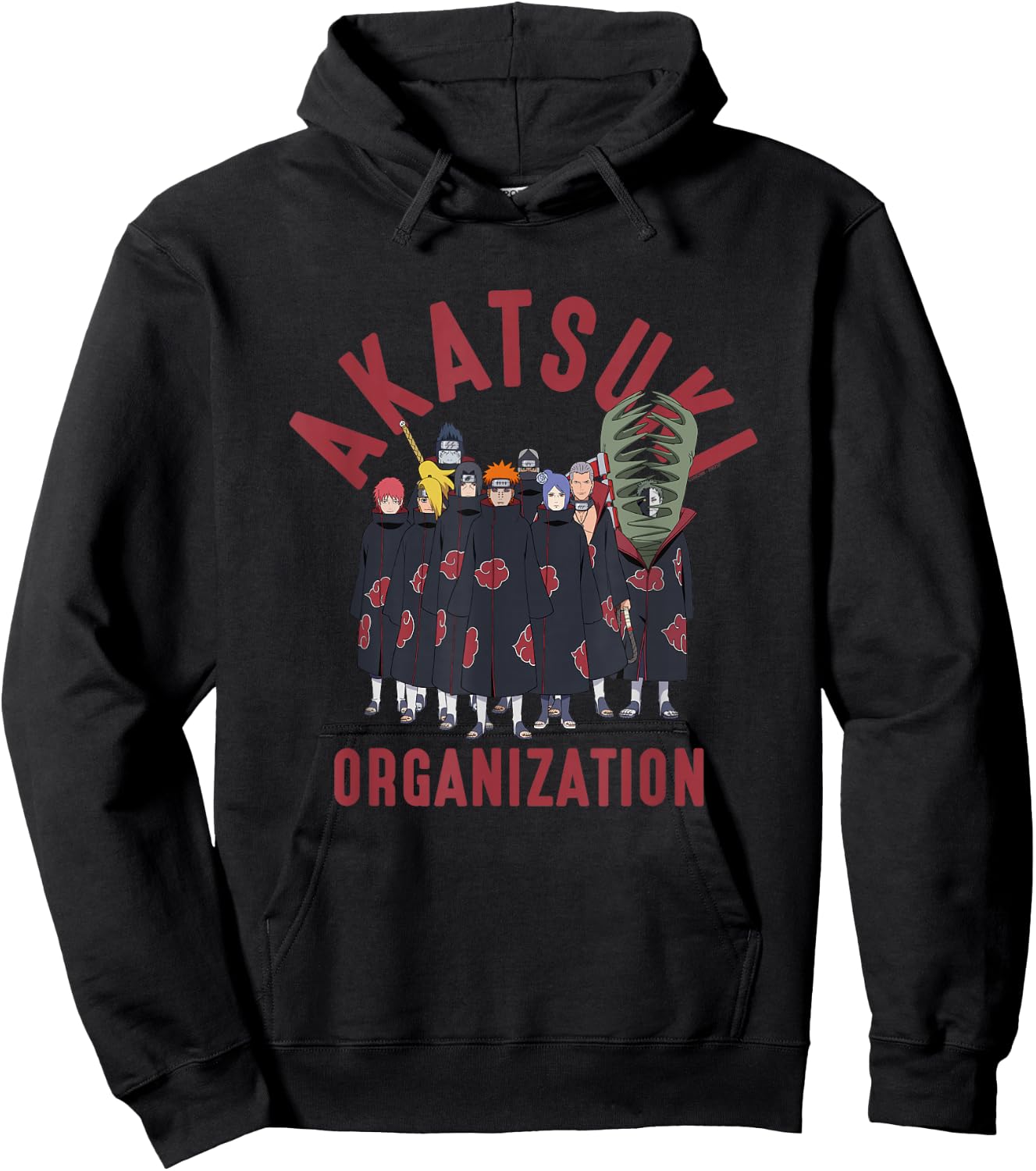 Naruto Shippuden Akatsuki Organization Anime Hoodie - Hoodie | Black