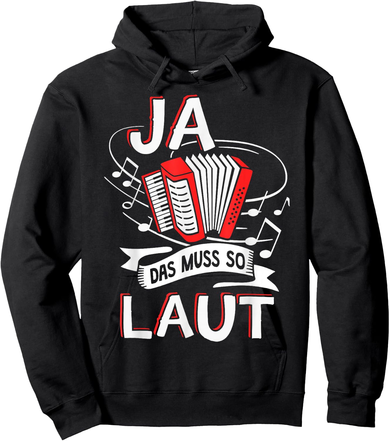 Ja das muss so laut Harmonica Accordion , black, s Hoodie - Hoodie | Black