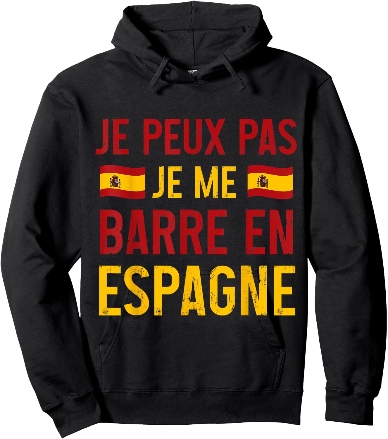 I can not je me barre in spain travel spanish gift , Black, S Hoodie - Hoodie | Black