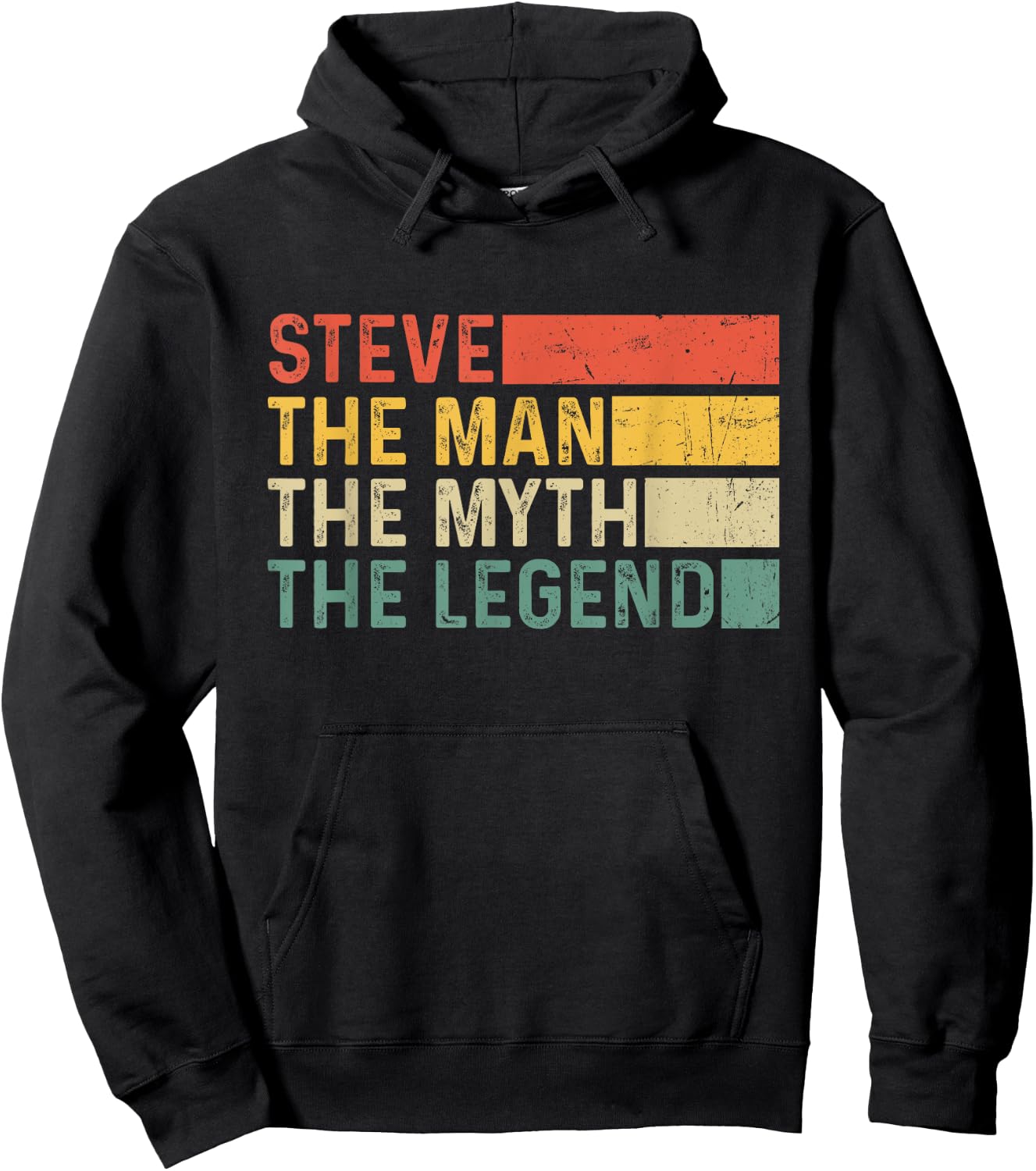 Steve The Man The Myth The Legend Vintage Gift Steve Hoodie - Hoodie | Black
