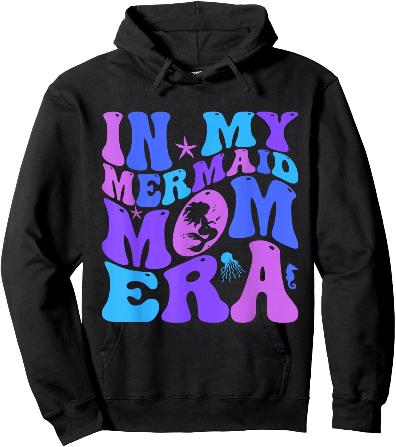 In My Mermaid Mom Era Family Matching Mommy Mother's Day Hoodie - Hoodie | Black