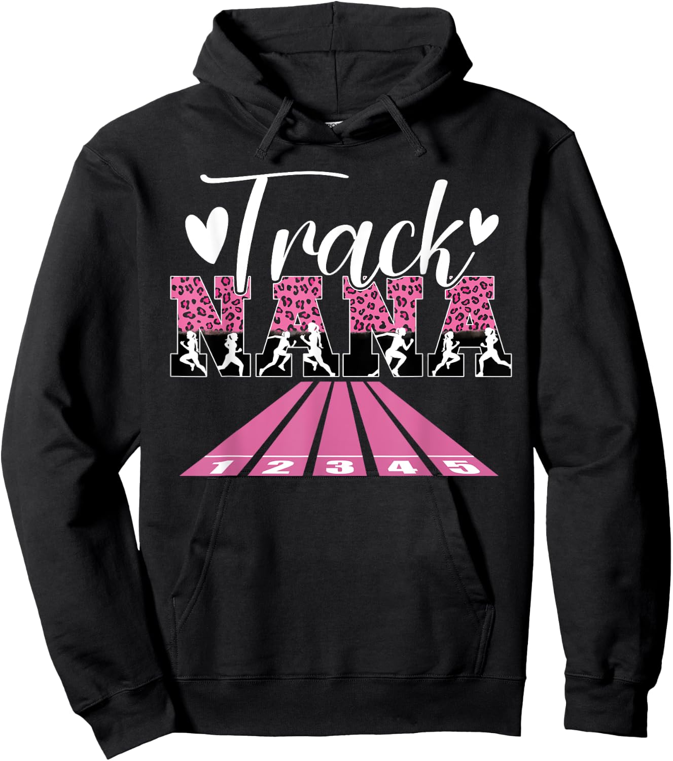 Track Nana Leopard Nana Of A Track And Field Athlete Nana Hoodie - Hoodie | Black